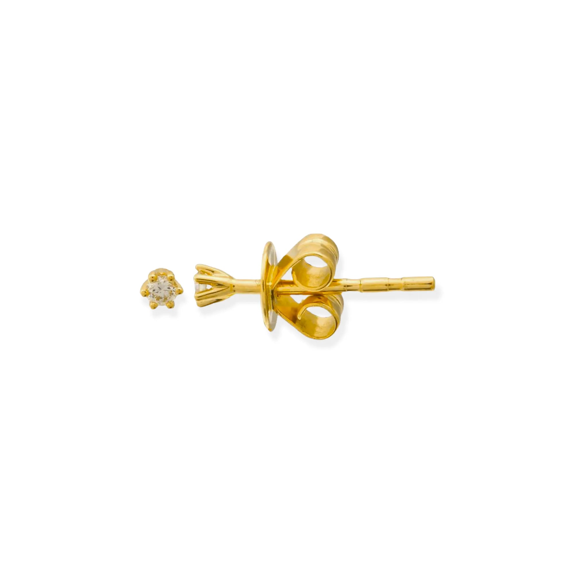 Itty Bitty Six Prong Diamond Studs — Earrings — Mama Bijoux fine jewelry
