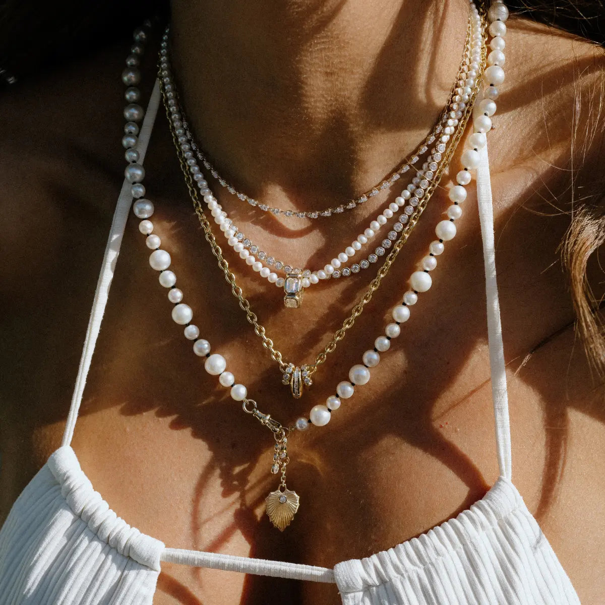 Knotted Natural Pearl Necklace Mama Bijoux Fine Jewelry Natural Freshwater Pearls