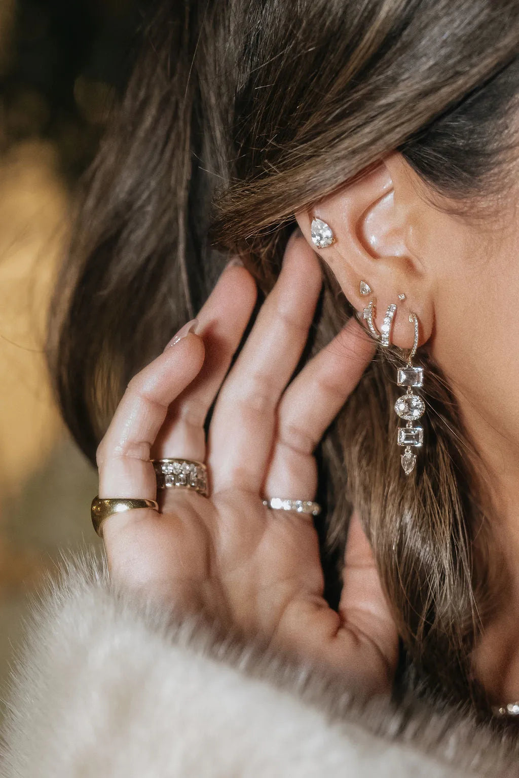 La Grande Pear Diamond Studs (3mm x 4.5mm) — Earrings — Mama Bijoux fine jewelry