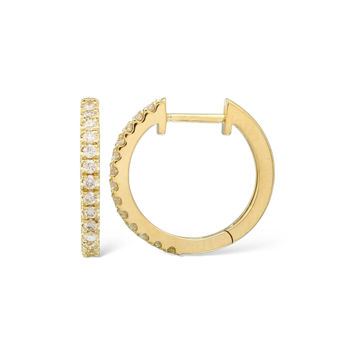 Large Classic Diamond Huggies (15mm) โ Earrings โ Mama Bijoux fine jewelry