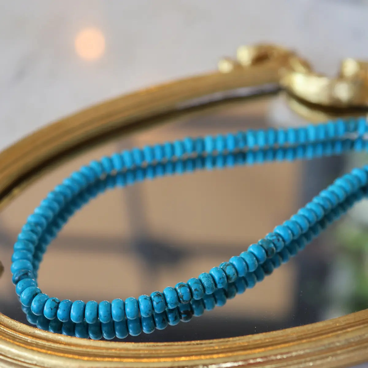 Large Beaded Turquoise Necklace Mama Bijoux Fine Jewelry