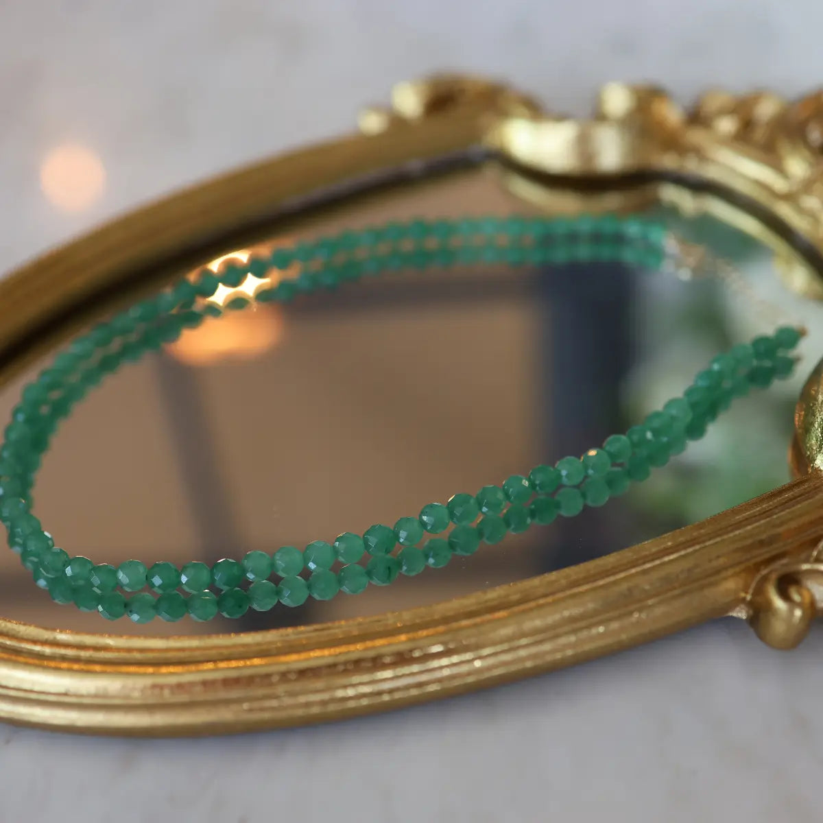Large Round Beaded Aventurine Green Necklace Mama Bijoux Fine Jewelry
