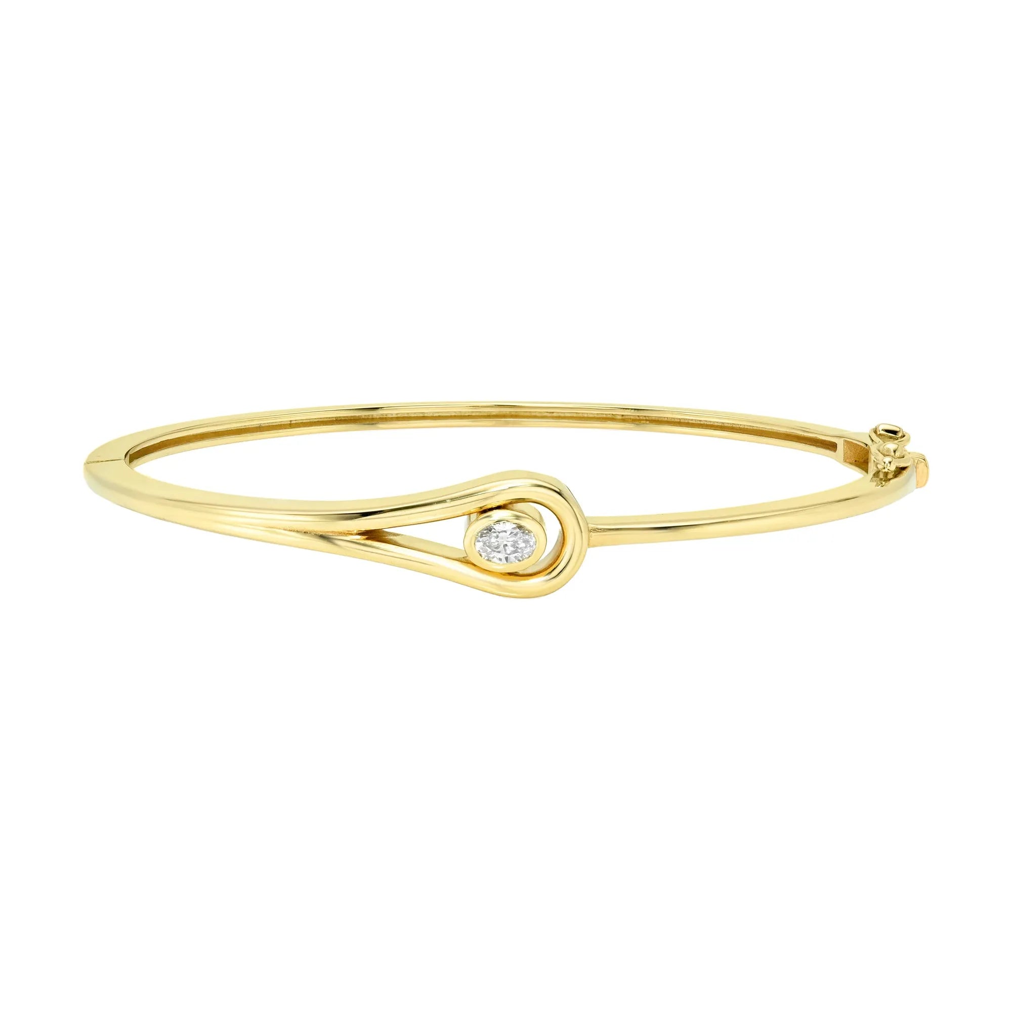 Lasso Oval Diamond Bangle-Bracelets-Mama Bijoux