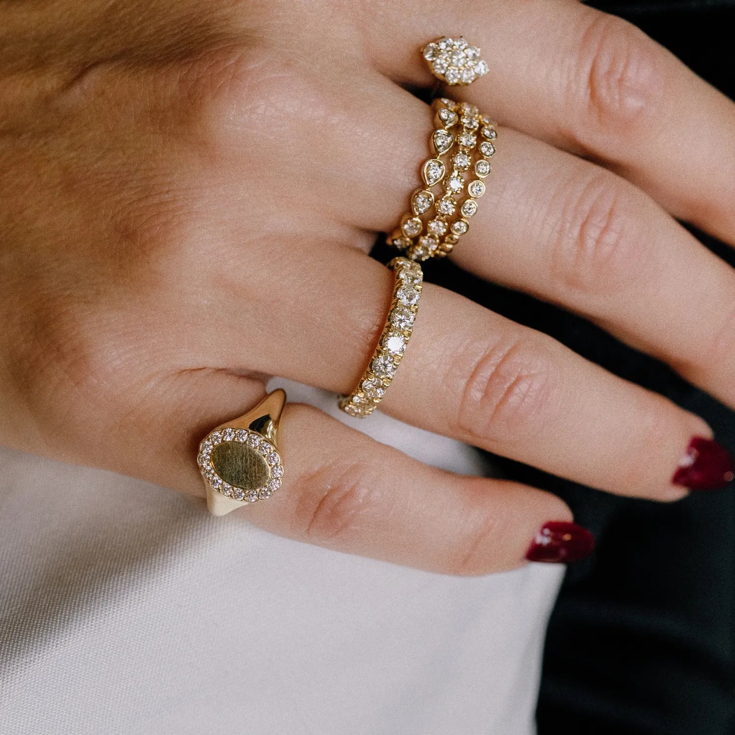 Legacy Diamond Signet-Rings-Mama Bijoux