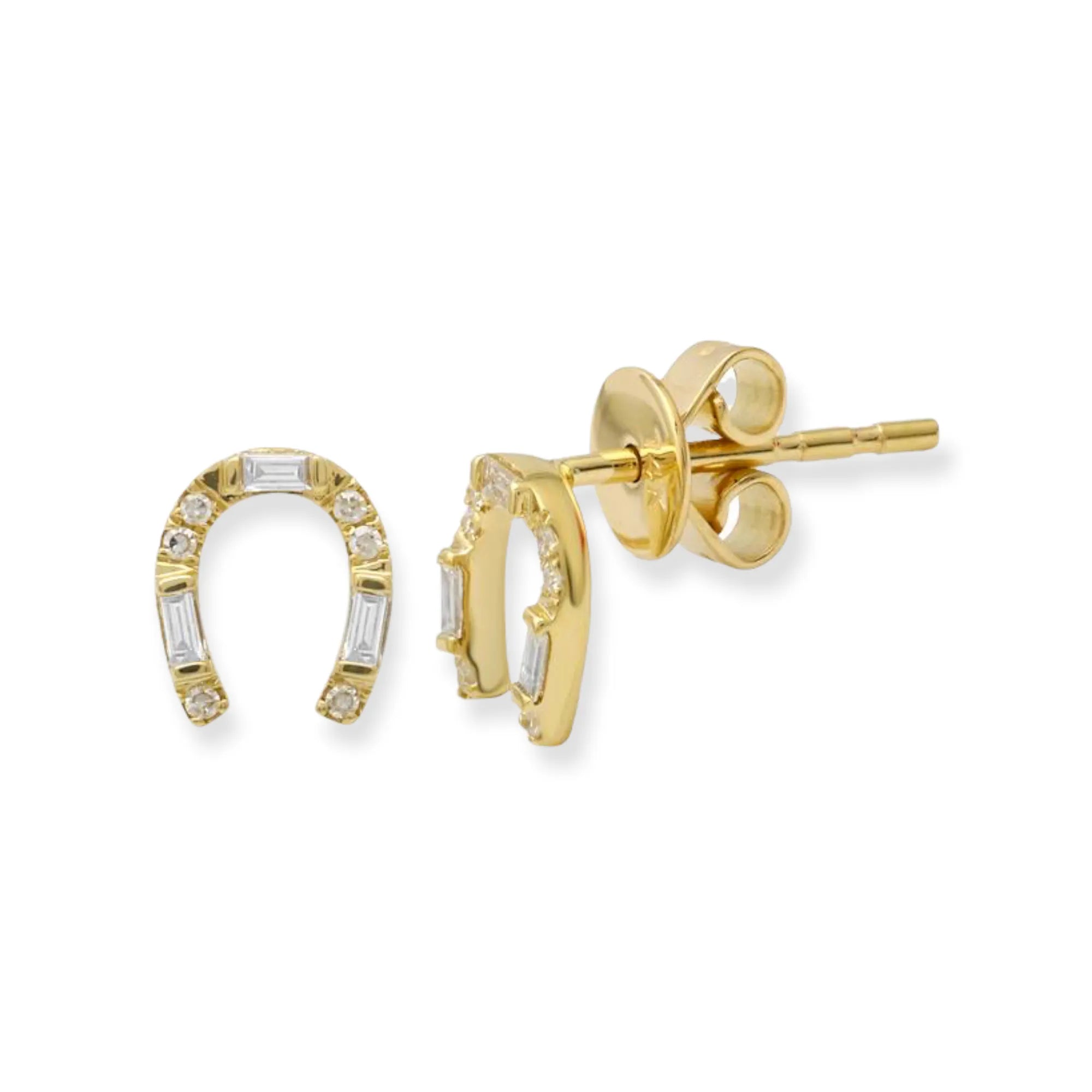 Lonestar Horseshoe Stud Earrings — Earrings — Mama Bijoux fine jewelry