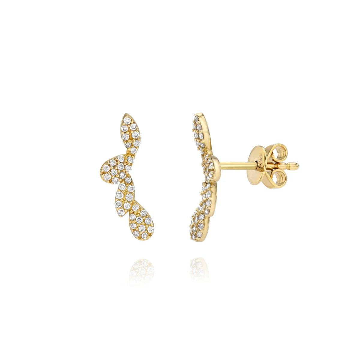 14k yellow gold, natural diamonds, Mama Bijoux Fine Jewelry Marquise & Pear Shaped Pavé Crawler