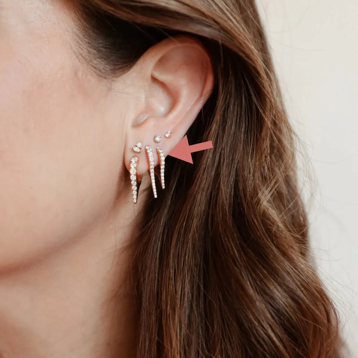 Mini Bijoux Dagger Diamond Huggie Earrings — Earrings — Mama Bijoux fine jewelry