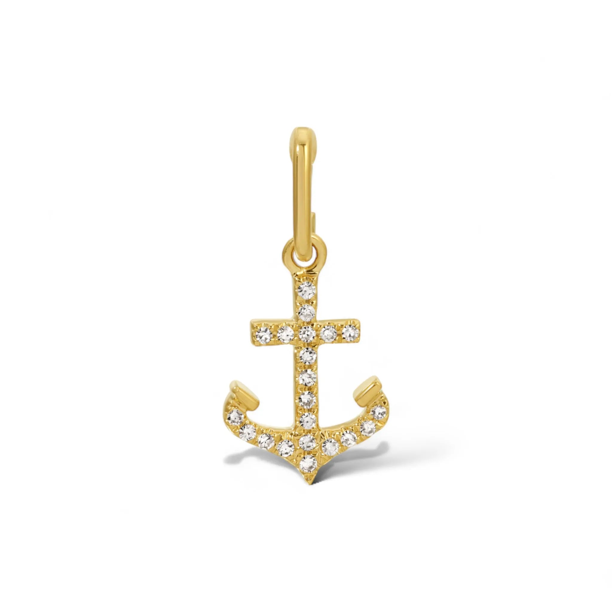 Mini Diamond Anchor Charm + Enhancer — Charms & Pendants — Mama Bijoux fine jewelry