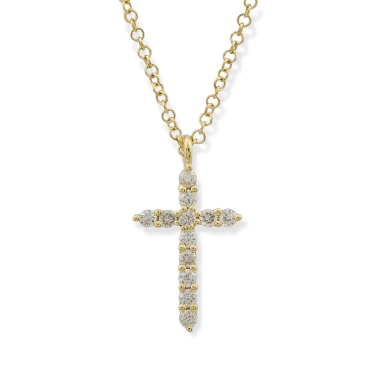 Mini Diamond Cross Necklace — Necklaces — Mama Bijoux fine jewelry