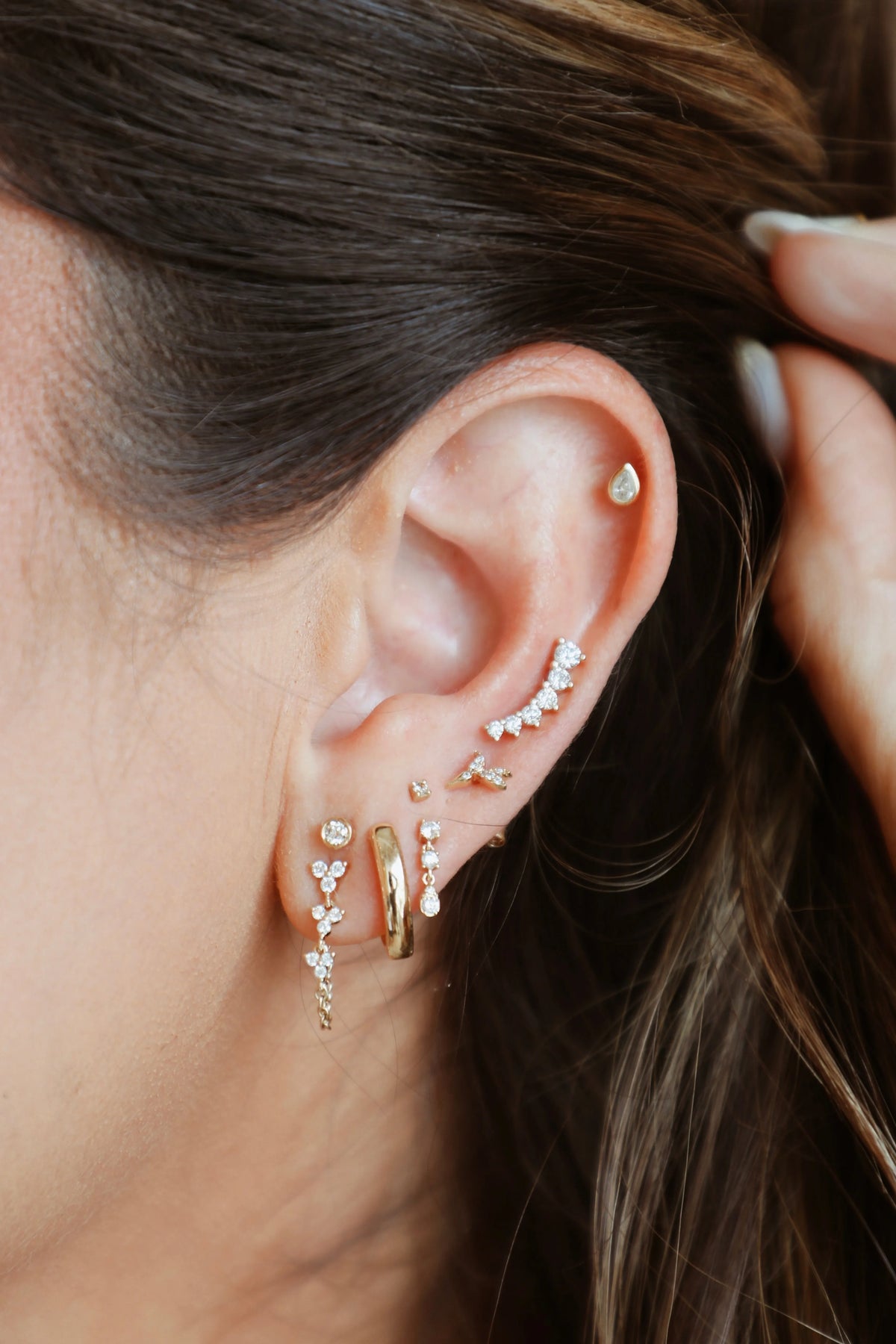 Mini Pear Drop Diamond Studs — Earrings — Mama Bijoux fine jewelry