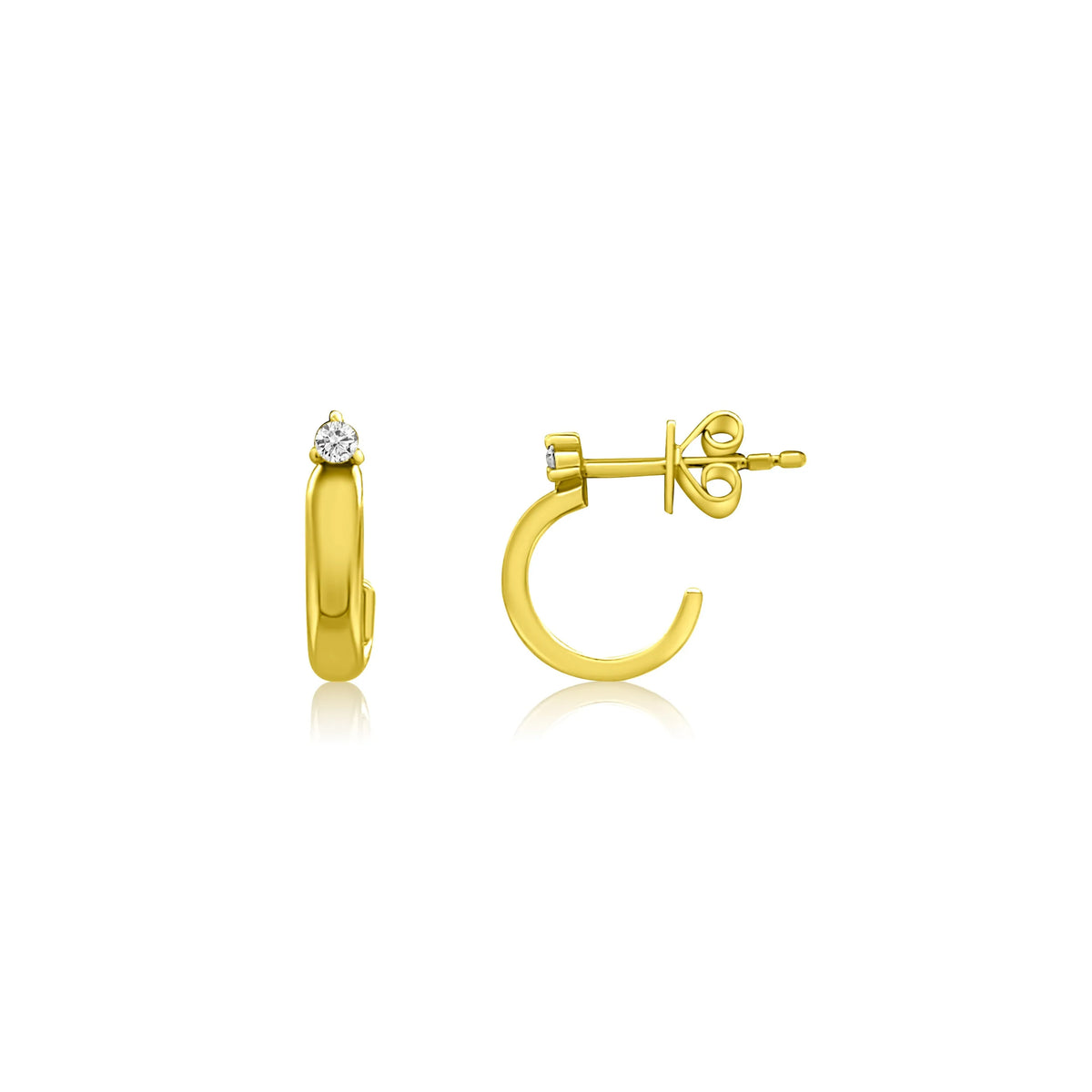 Mini Diamond Huggie Studs โ Earrings โ Mama Bijoux fine jewelry