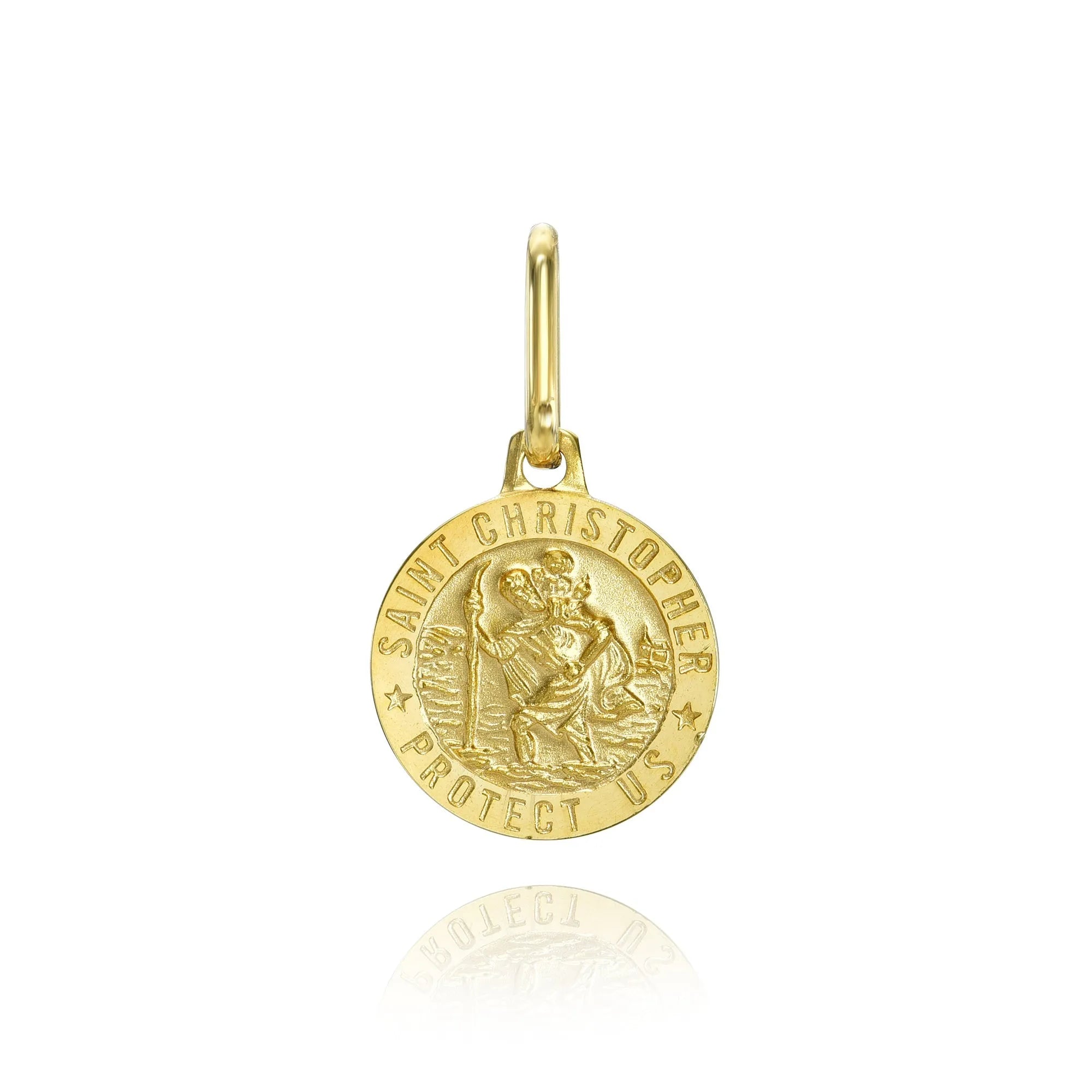 Mini Saint Christopher Solid Gold Charm — Charms & Pendants — Mama Bijoux fine jewelry