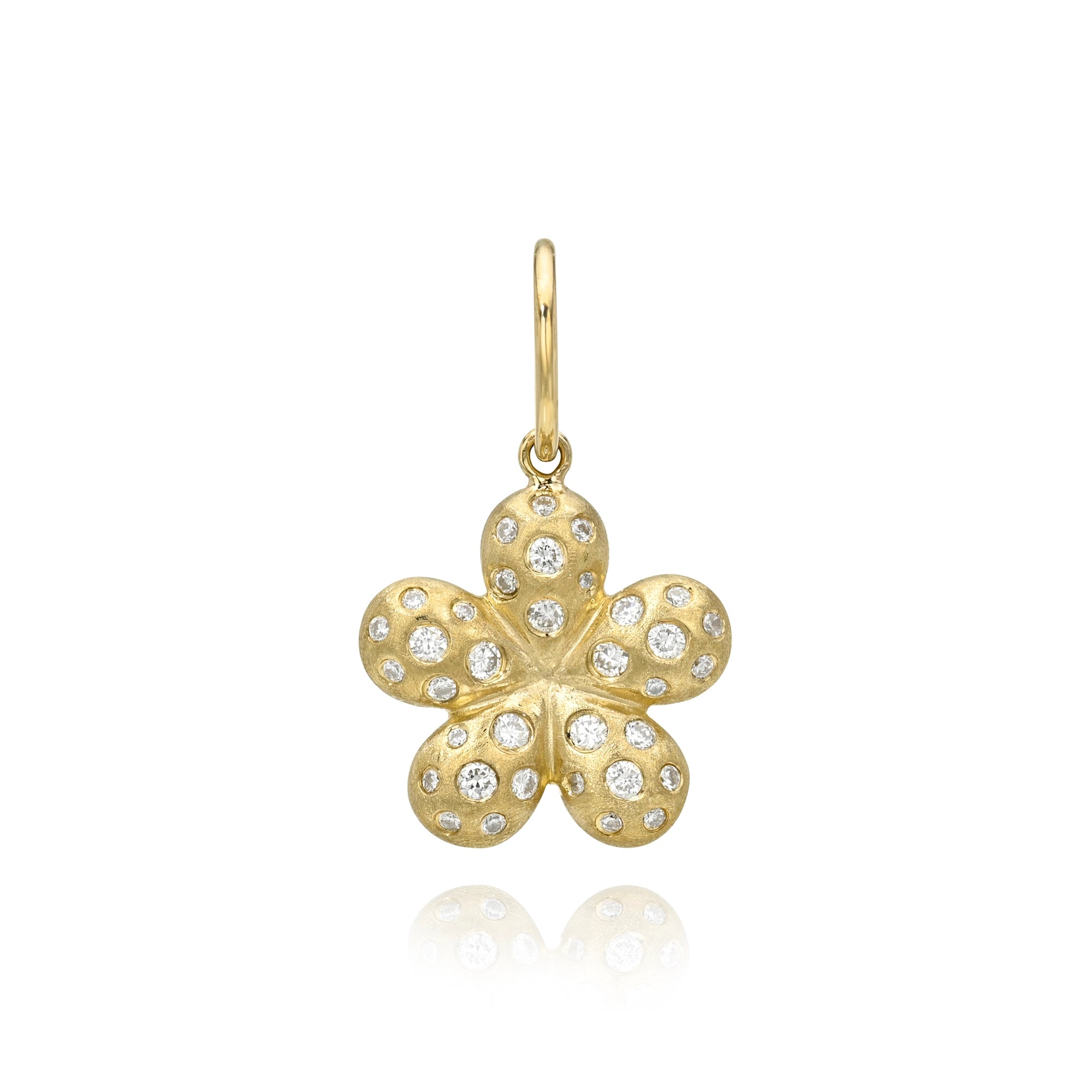 Mini Beach Club Flower Charm Mama Bijoux Fine Jewelry 14k yellow gold natural diamonds