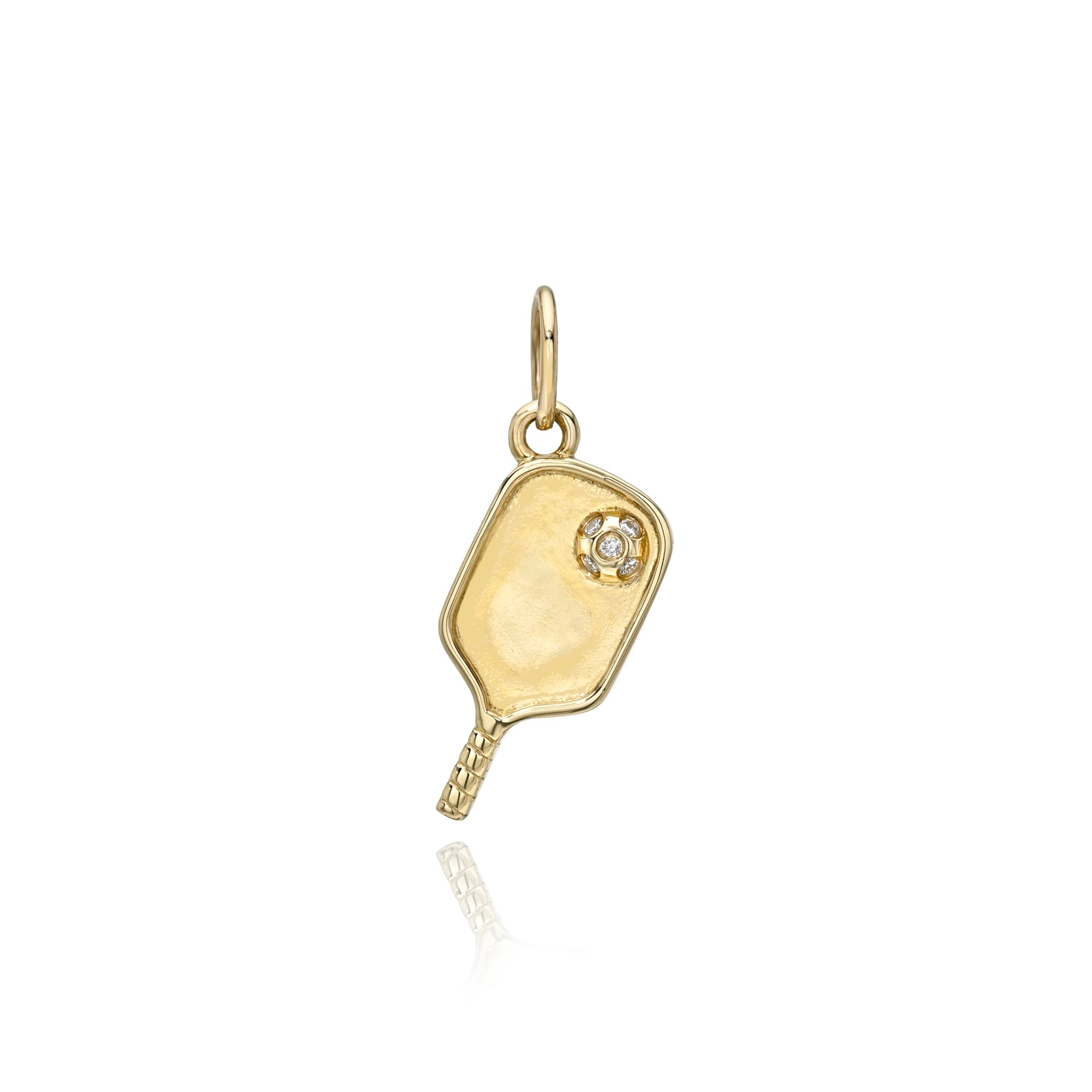 Mini Beach Club Pickleball Paddle Mama Bijoux Fine Jewelry 14k yellow gold natural diamonds