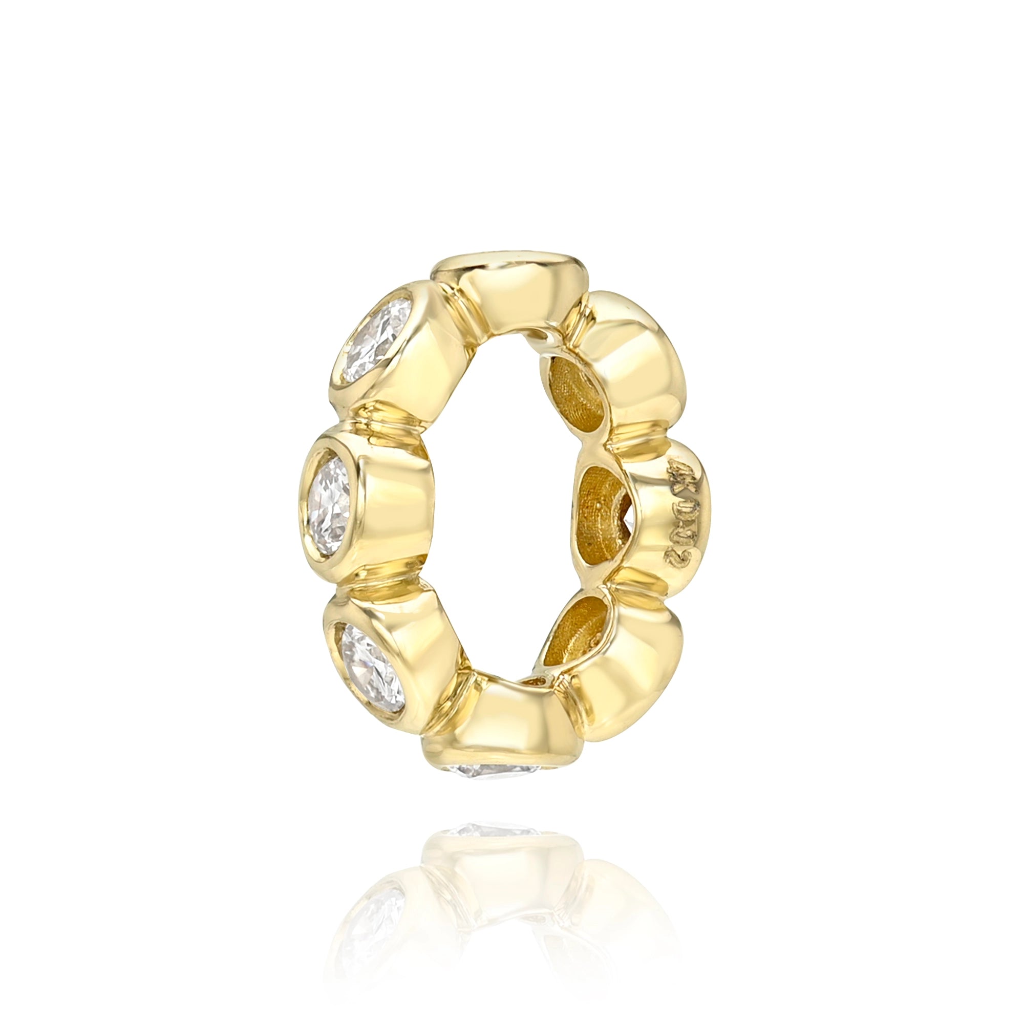 Mini Bezeled Diamond Bead Charm Mama Bijoux Fine Jewelry 14k yellow gold natural