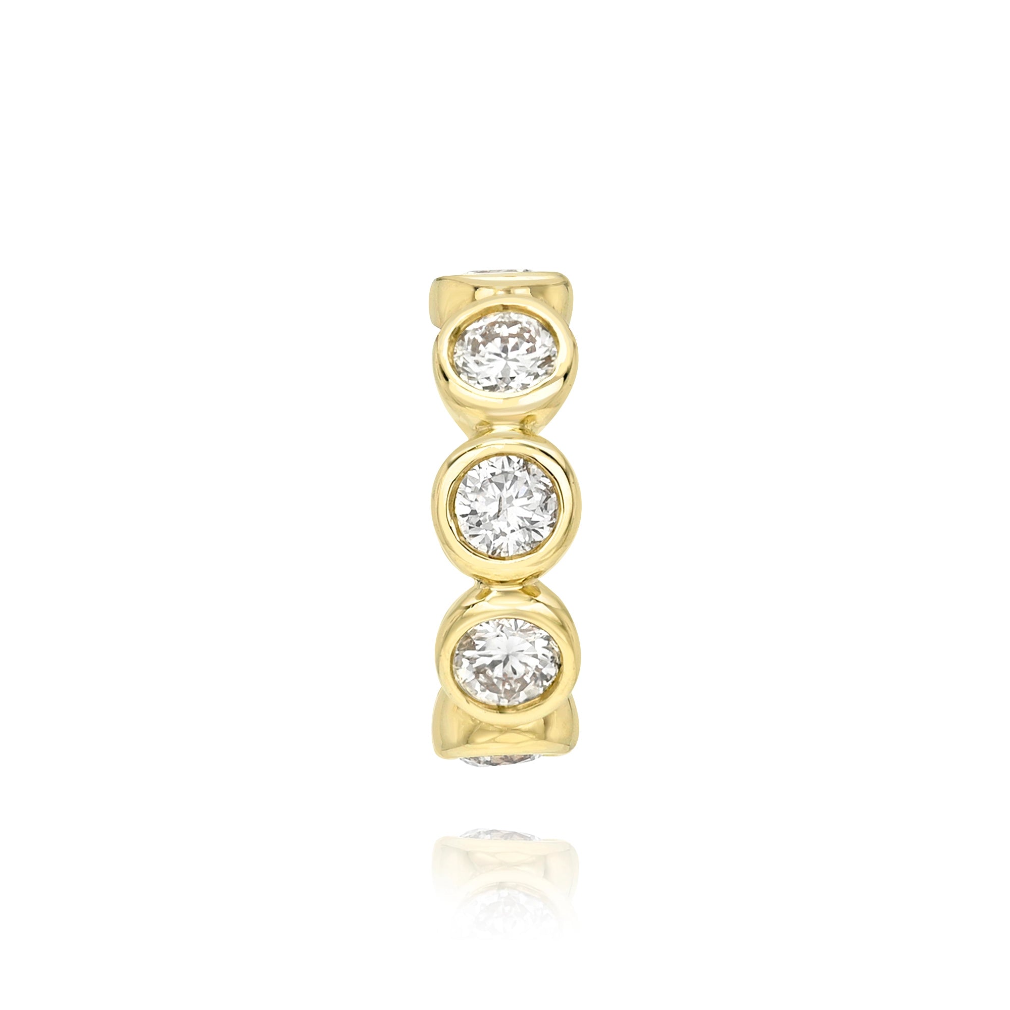 Mini Bezeled Diamond Bead Charm 14k yellow gold natural diamonds