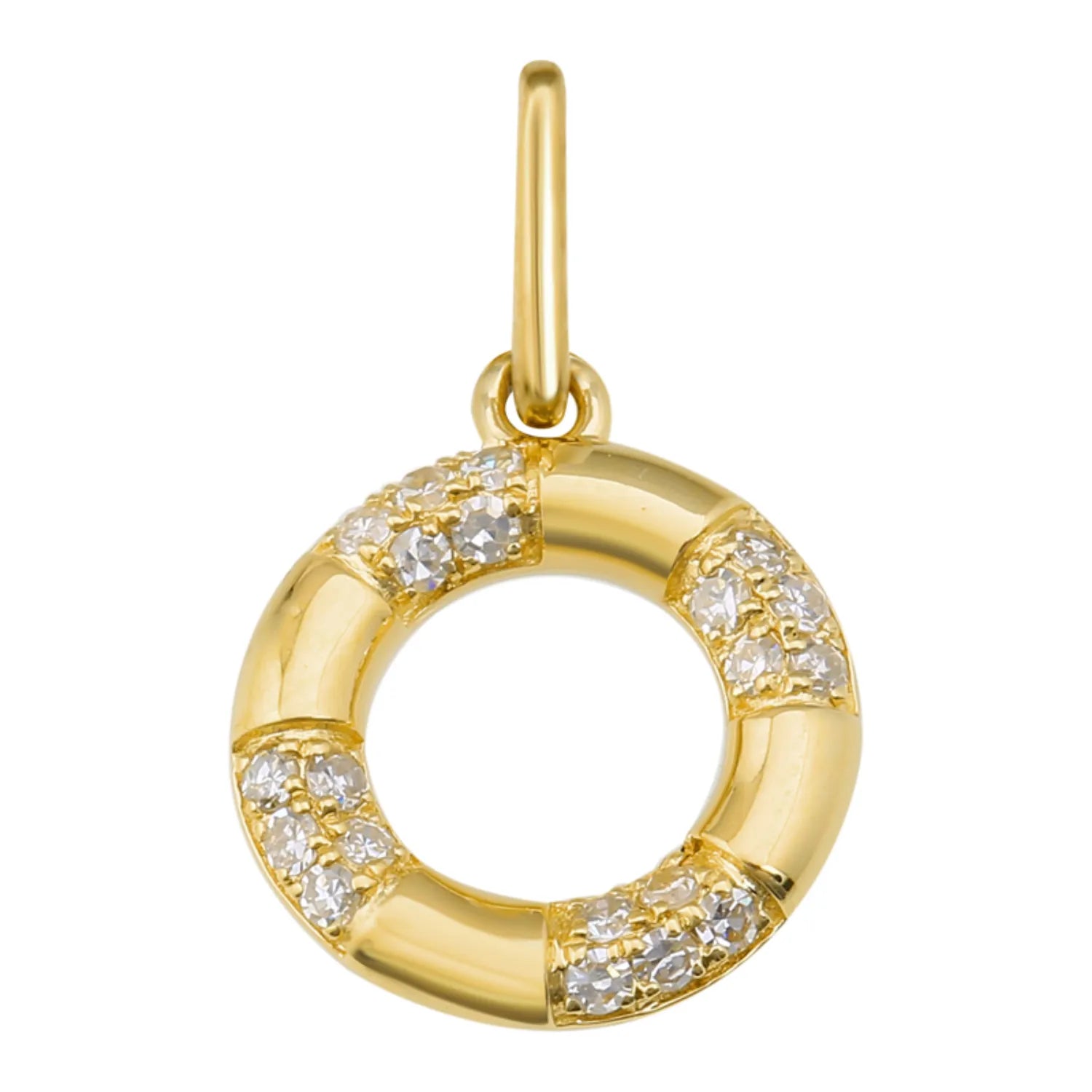 Mini Diamond Nautical Life Saver Charm white background