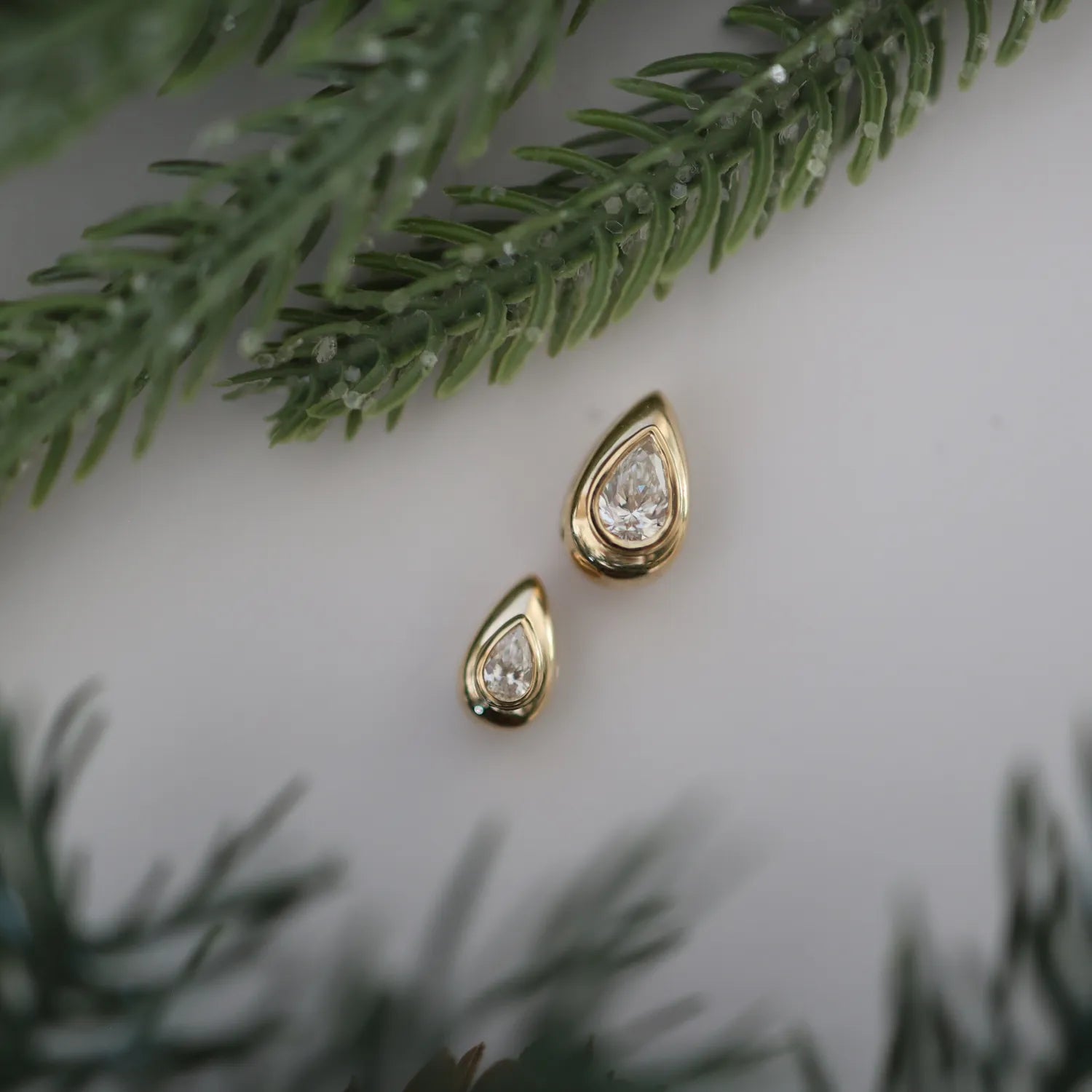 Diamond Pear Bead Charm (Lab Diamond)-Charms & Pendants-Mama Bijoux