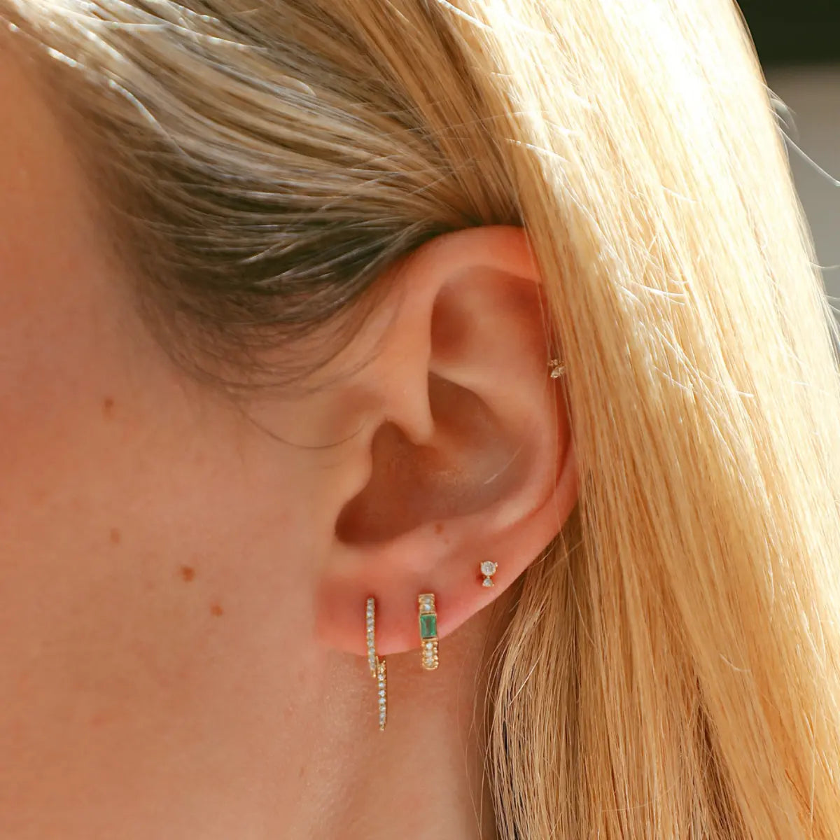 Mini Front & Back Spike Stud Earrings