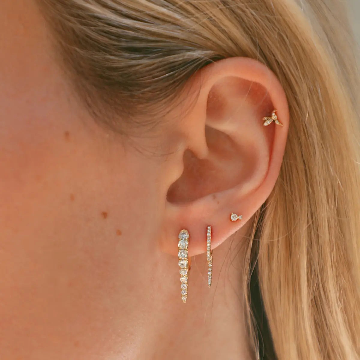 Mini Front & Back Spike Stud Earrings