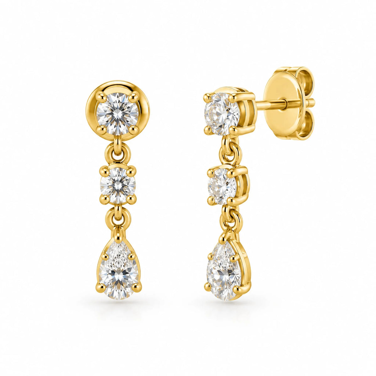 Mini Pear Drop Diamond Studs — Earrings — Mama Bijoux fine jewelry