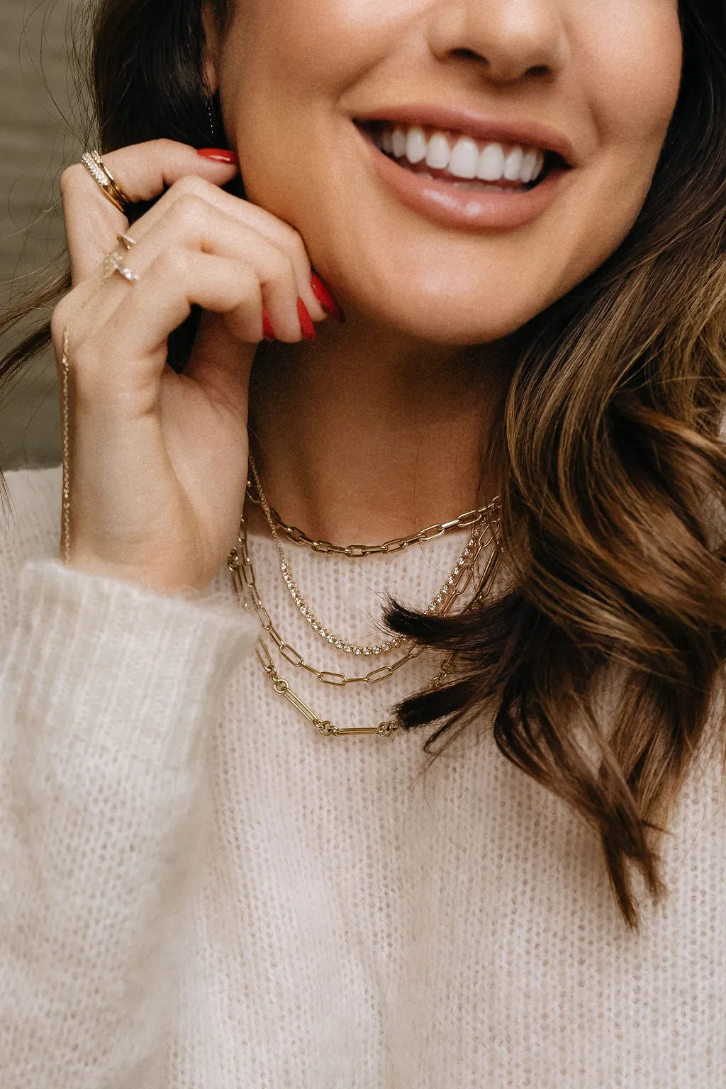 Mixed Round & Paperclip Chain Necklace — Necklaces — Mama Bijoux fine jewelry