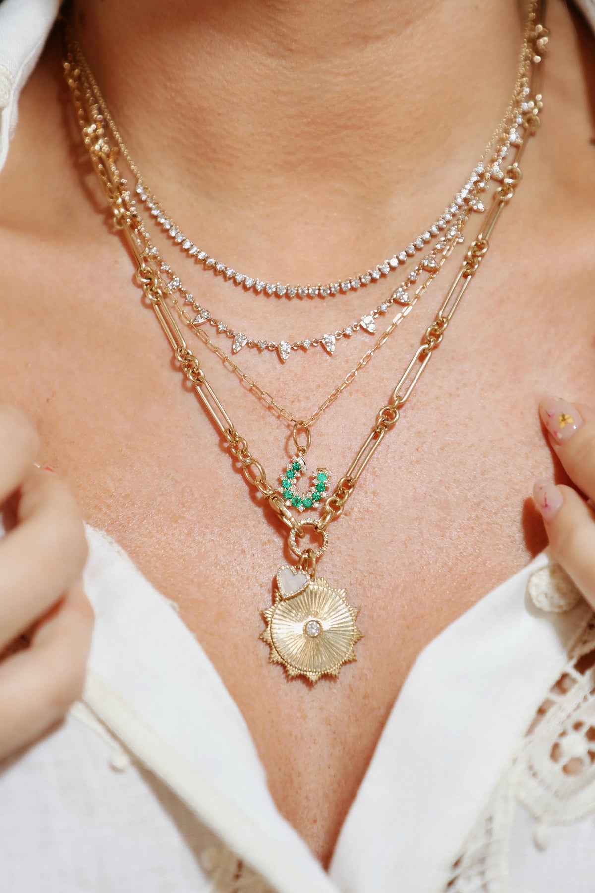 Mixed Round & Paperclip Chain Necklace — Necklaces — Mama Bijoux fine jewelry