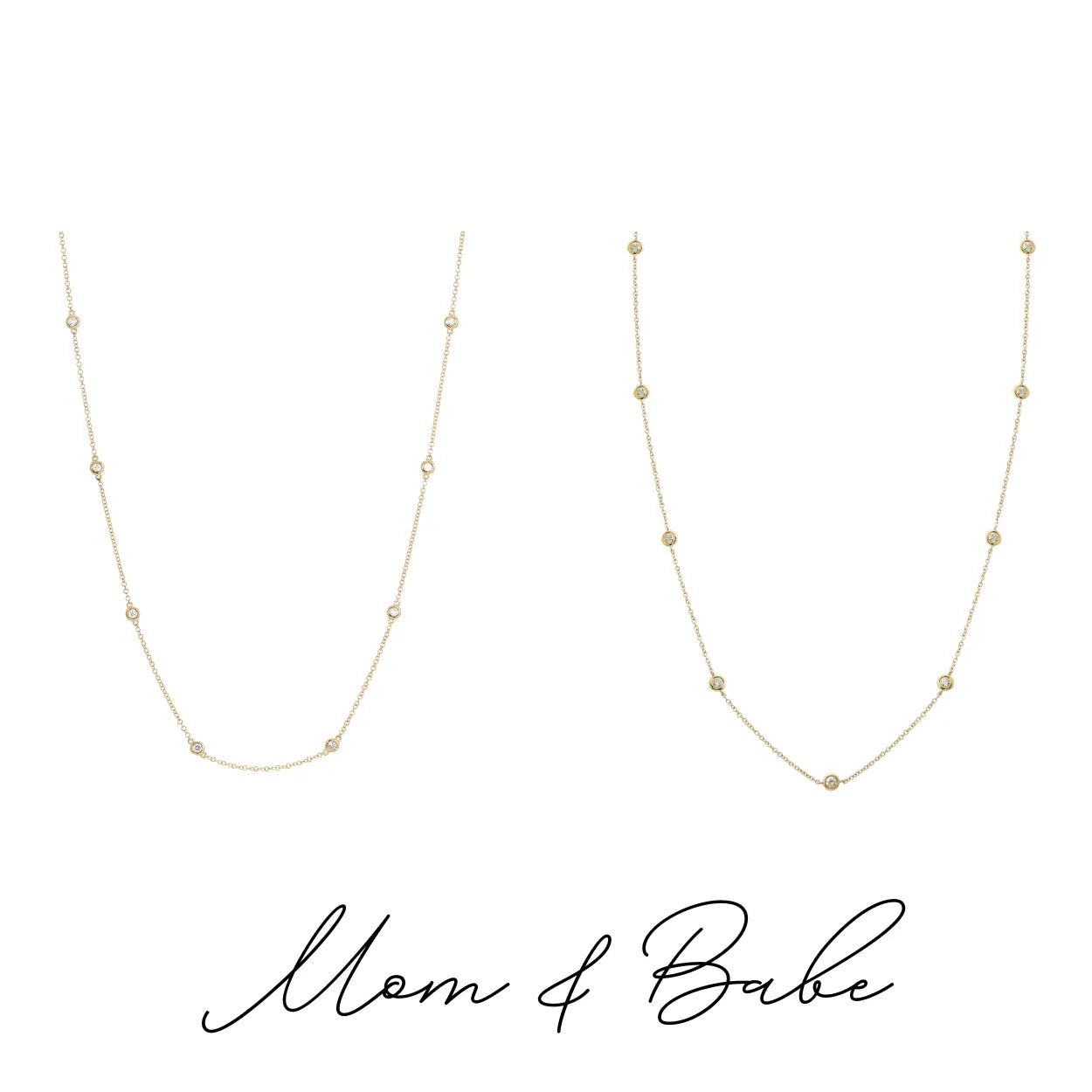Mom & Babe Diamonds By The Yard Necklace Set — Necklaces — Mama Bijoux fine jewelry