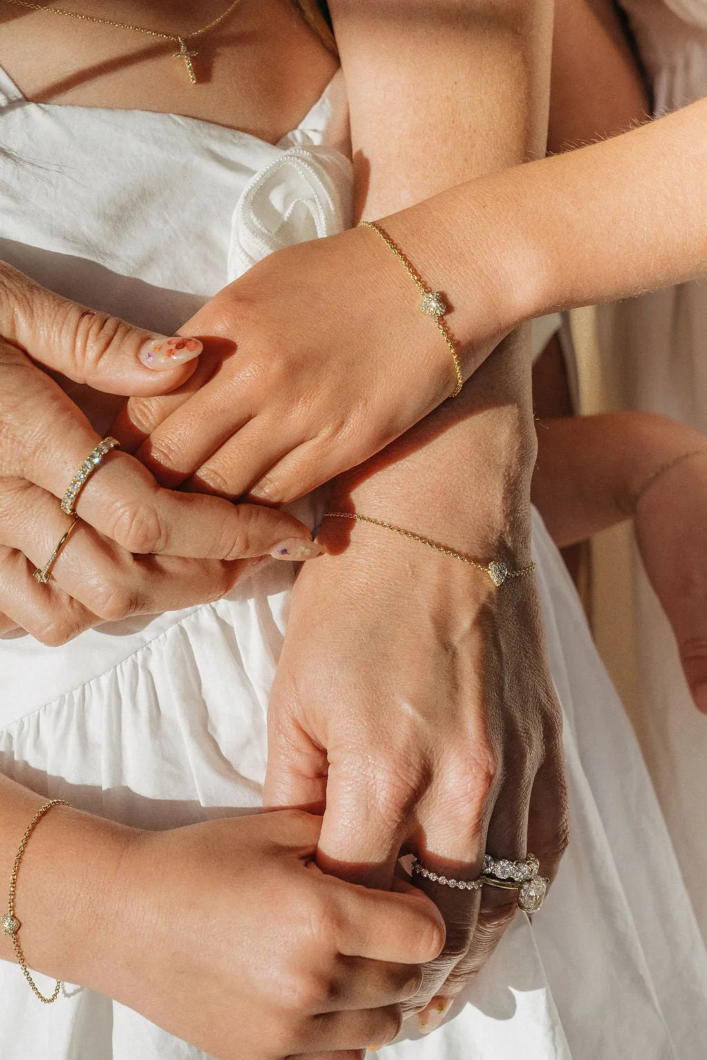 Mom & Babe Matching Diamond Heart Bracelet Set — Bracelets — Mama Bijoux fine jewelry