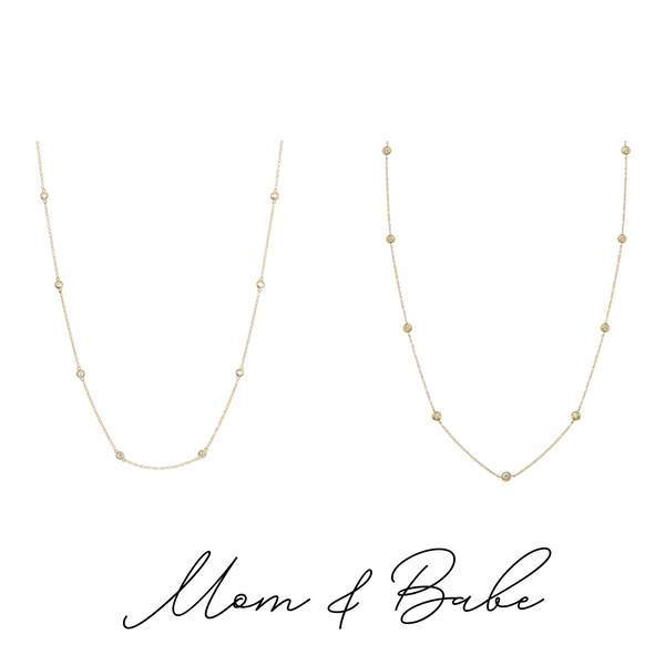 Mom & Babe Diamonds By The Yard Necklace Set