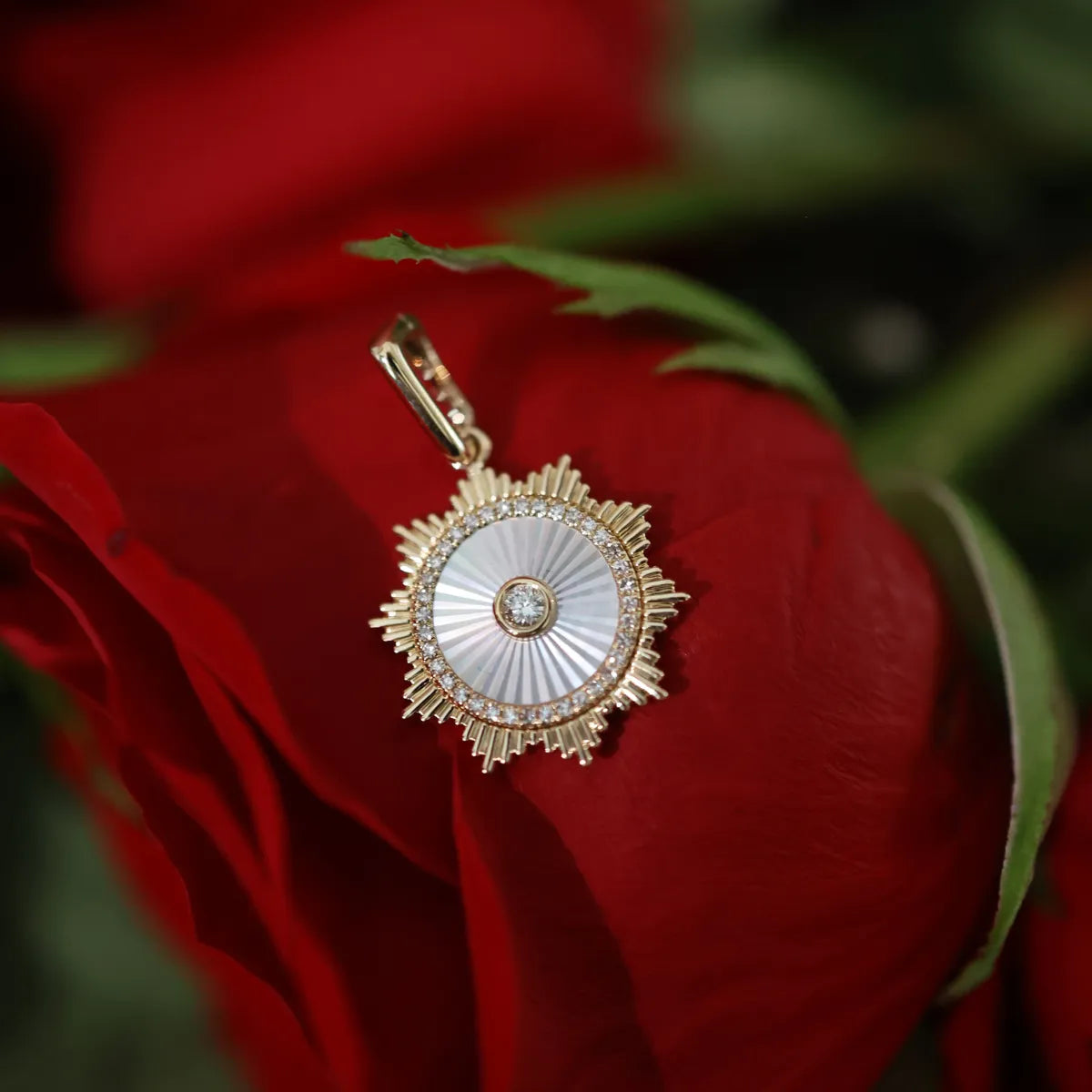 Mother of Pearl Medallion Charm-Charms & Pendants-Mama Bijoux