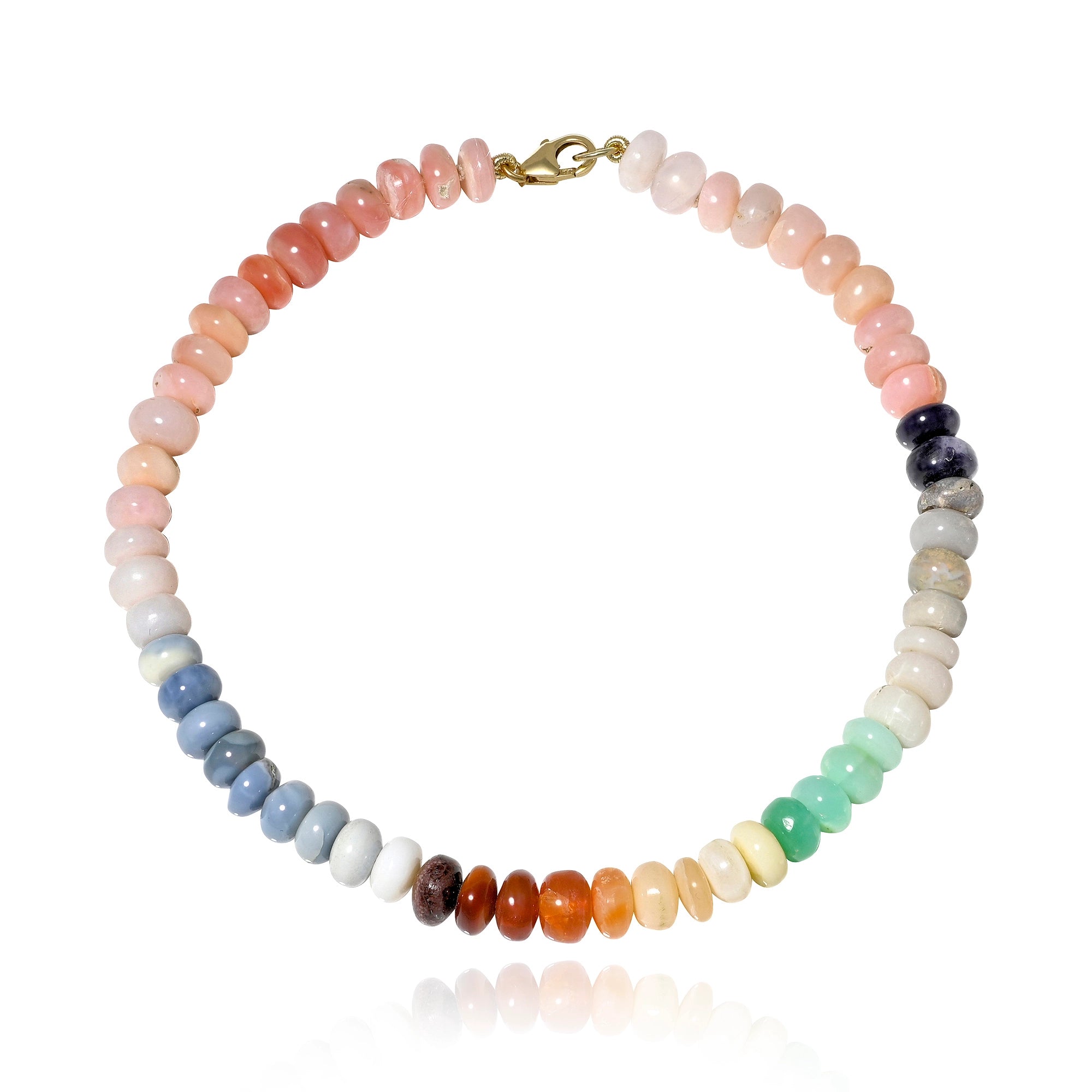 Multi Color Natural Opal Beaded Anklet Mama Bijoux Fine Jewelry