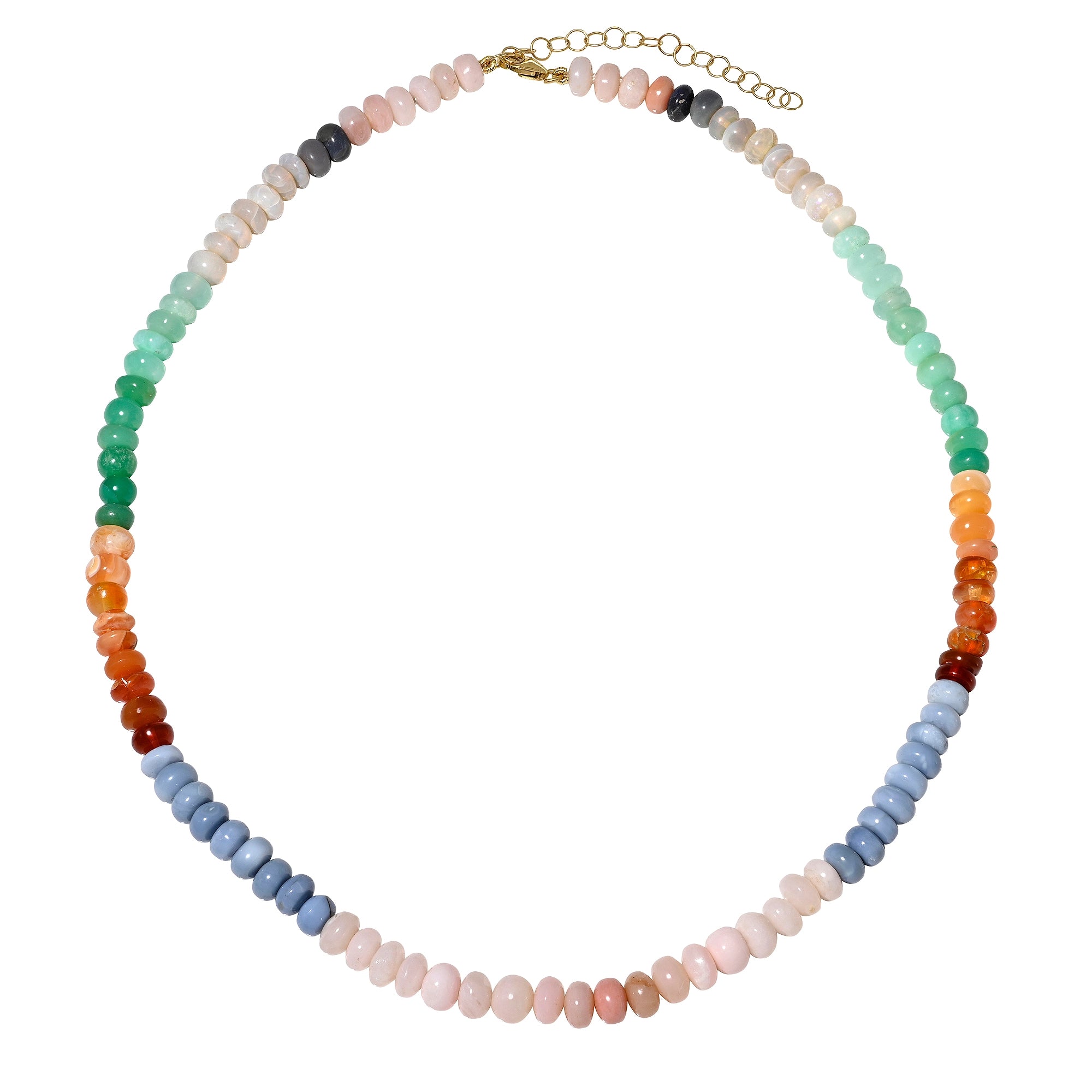 Multi Color Natural Opal Beaded Necklace Mama Bijoux Fine Jewelry