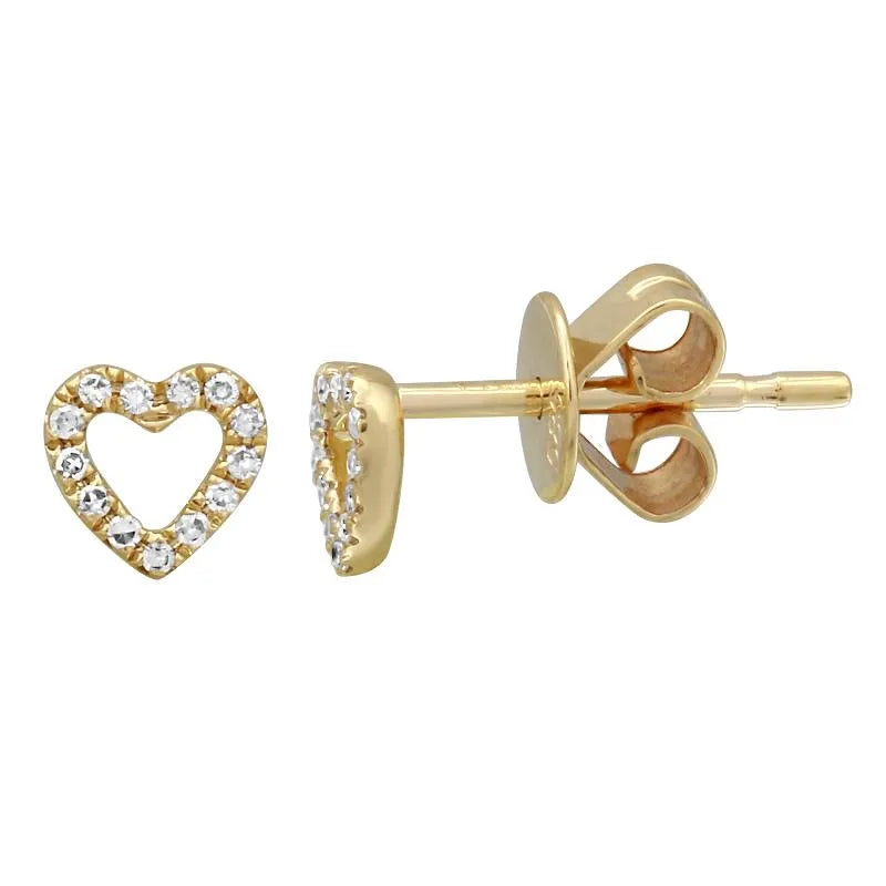 Open Heart Diamond Studs — Earrings — Mama Bijoux fine jewelry