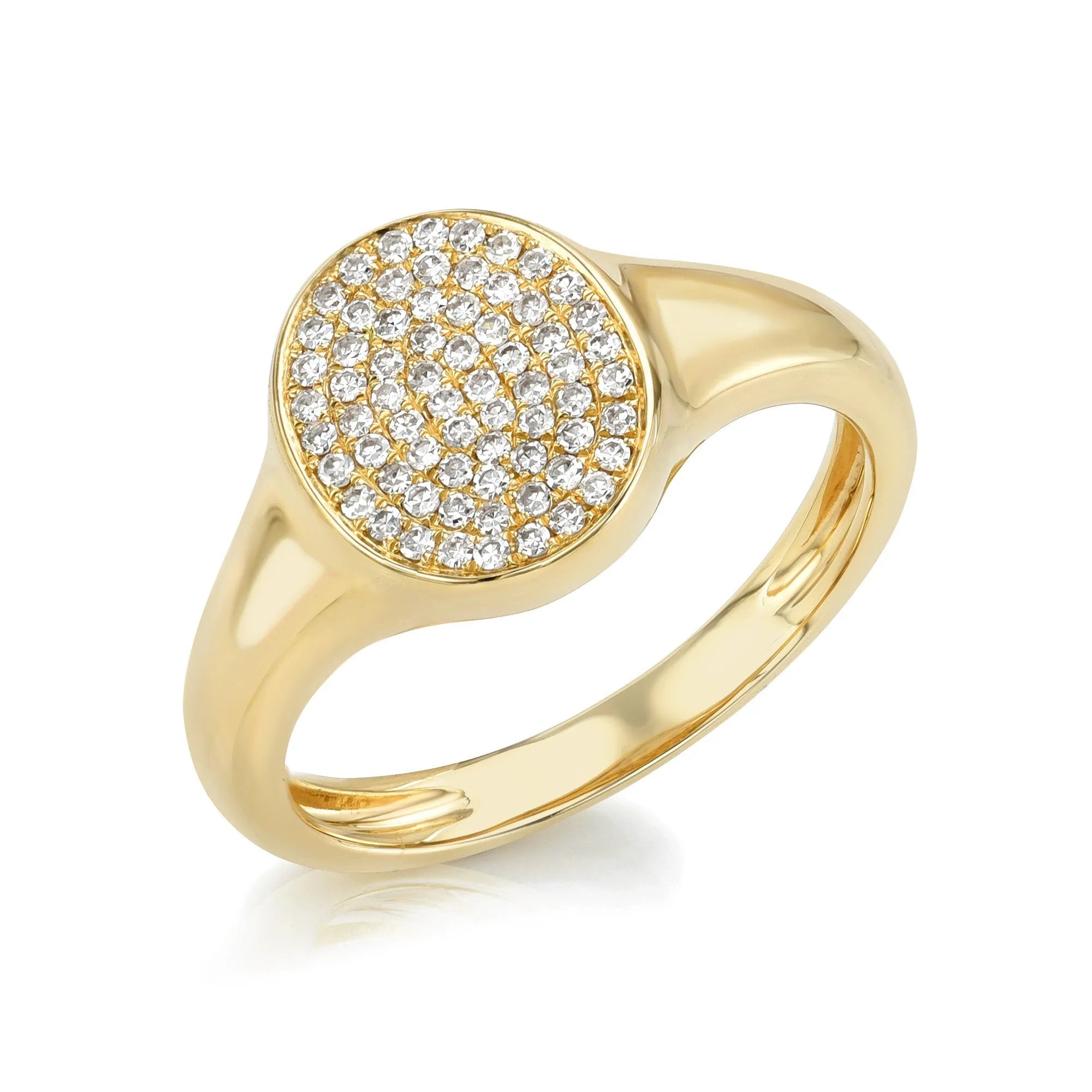 Oval Pavé Diamond Signet Ring — Rings — Mama Bijoux fine jewelry