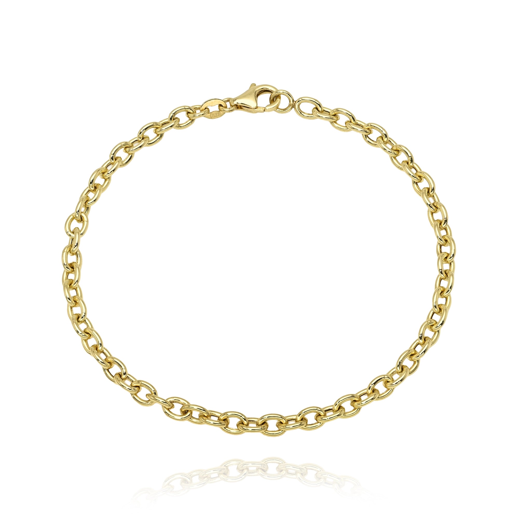 Oval Link Chain Bracelet Mama Bijoux Fine Jewelry 14k yellow gold