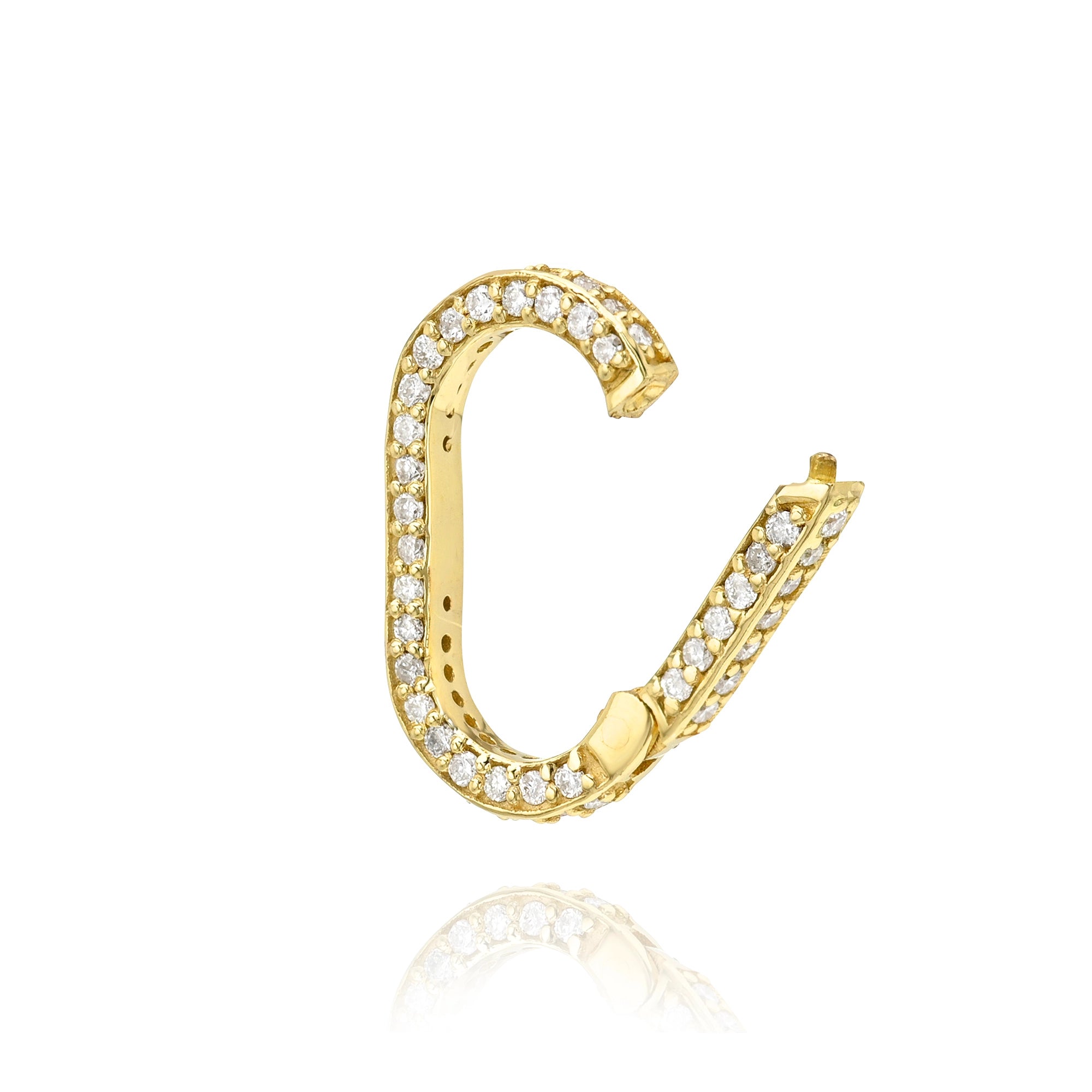 Pavé Oval Enhancer Mama Bijoux Fine Jewelry 14k yellow gold natural diamonds