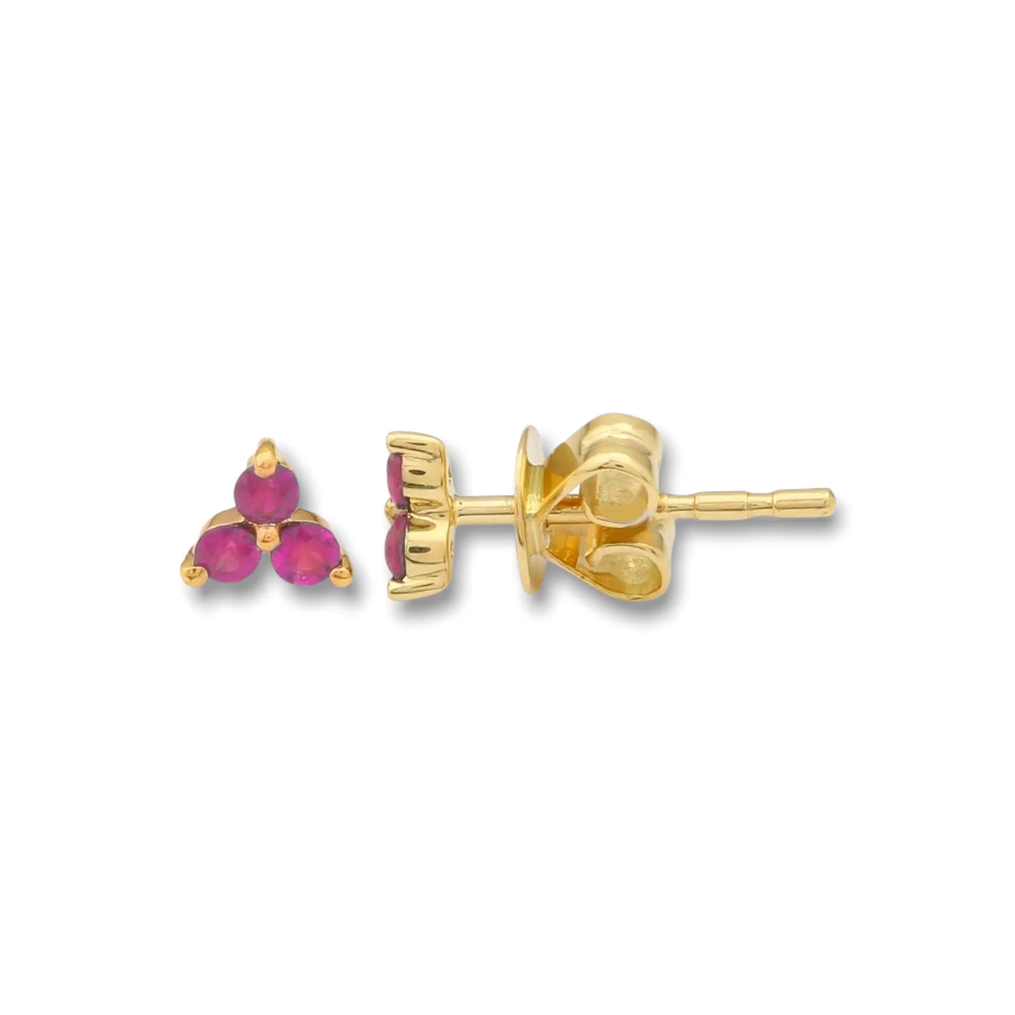 Ruby Trio Stud Earrings — Earrings — Mama Bijoux fine jewelry