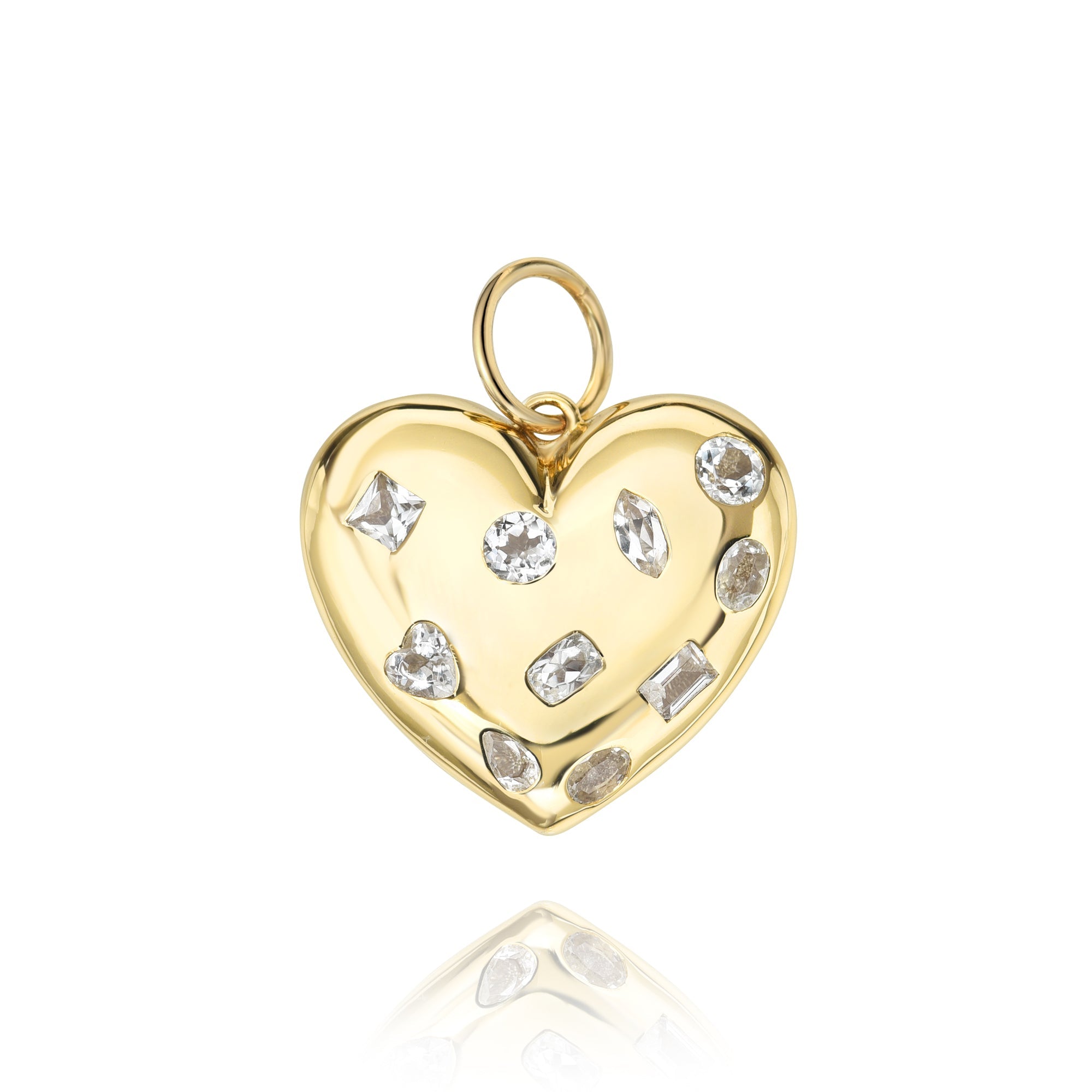 Heart cheapest shaped topaz gold pendant