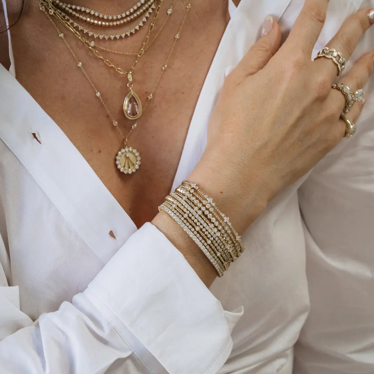 Mama Bijoux Fine Jewelry 14k yellow gold natural diamonds Flexible Bangle