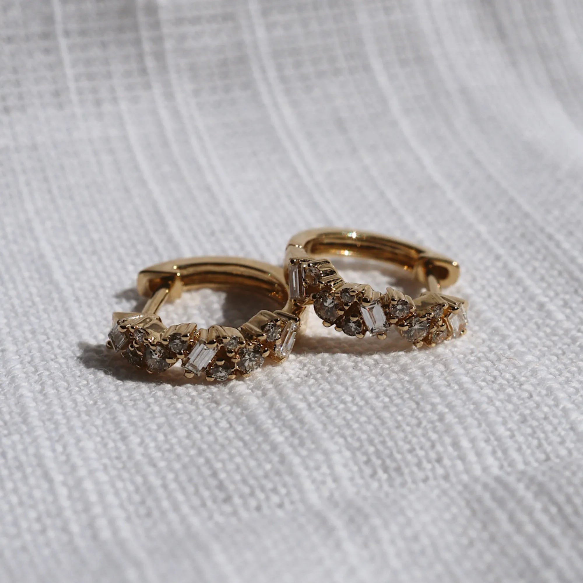 Scattered Multi-Cut Diamond Huggies flatlay