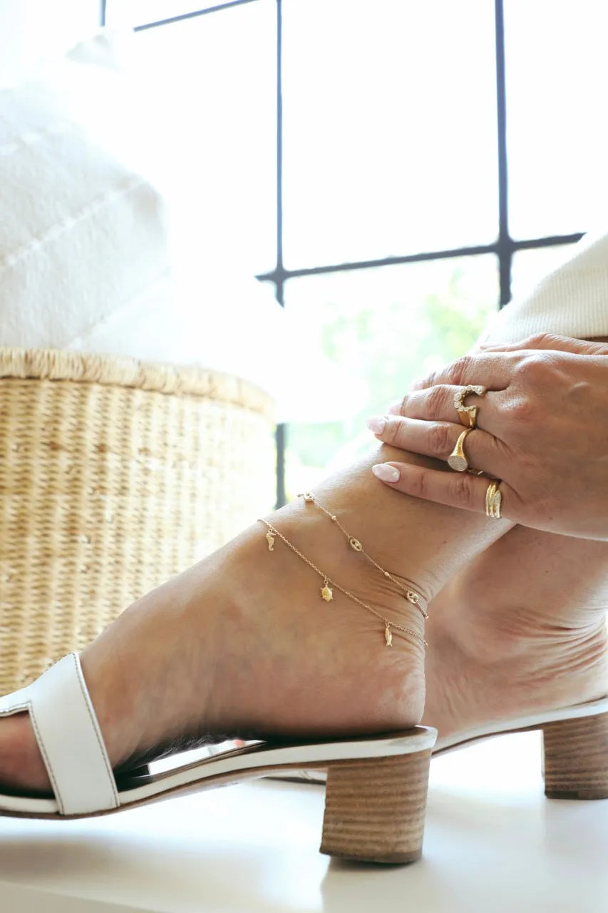 Seaside Charm Anklet — Anklets — Mama Bijoux fine jewelry