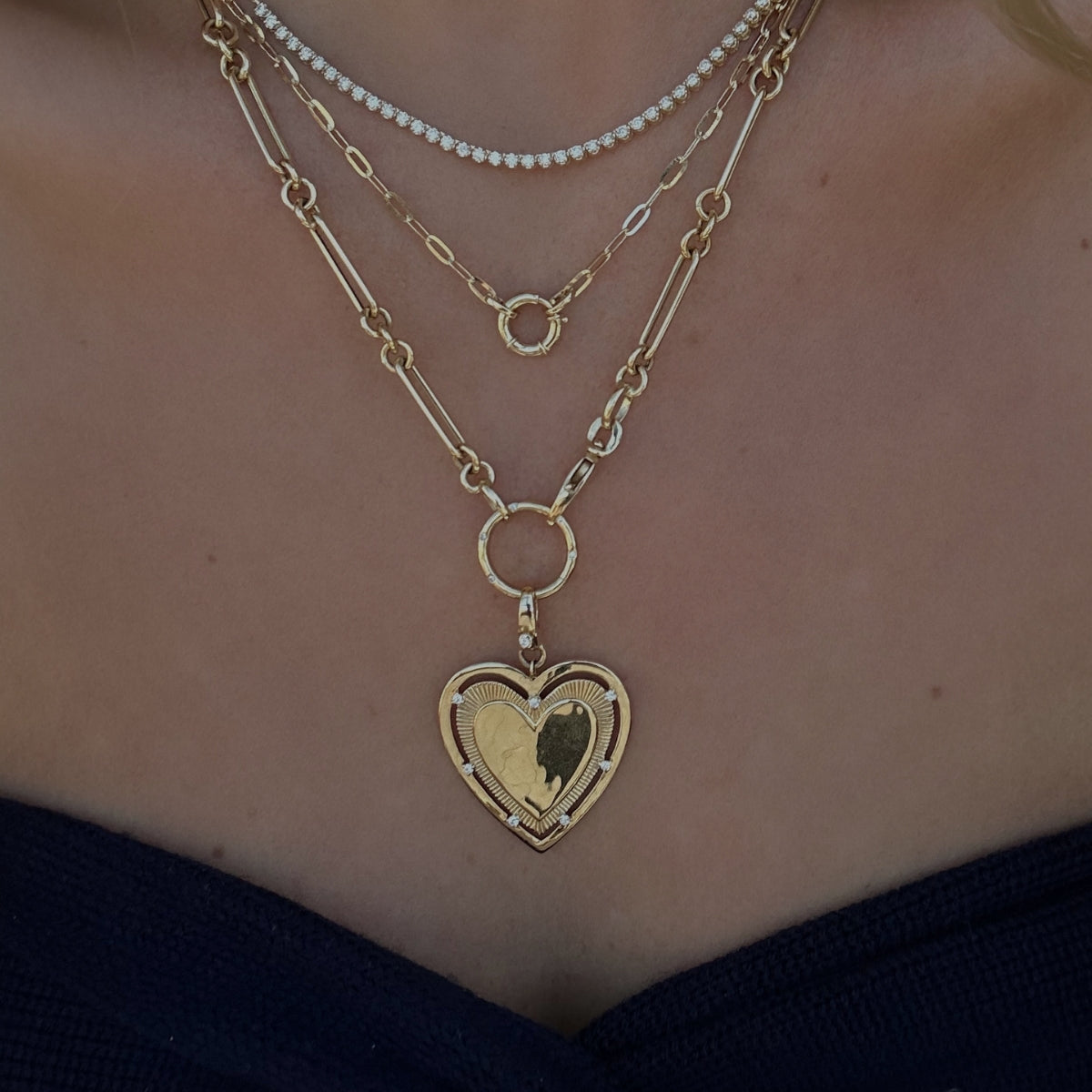 Mixed Round & Paperclip Chain Necklace-Necklaces-Mama Bijoux