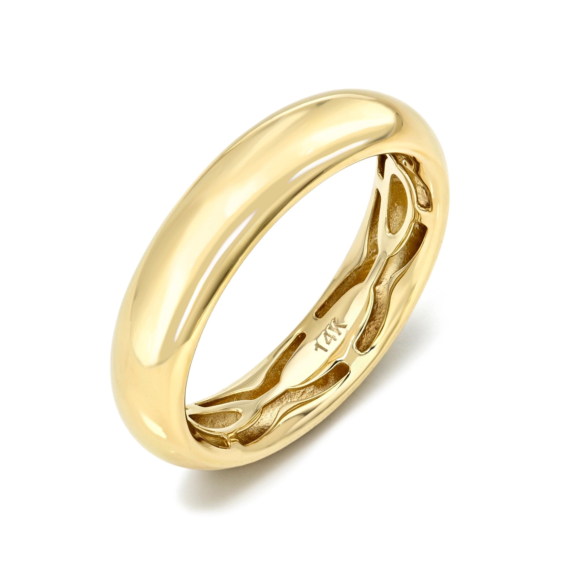 Smooth Plain Gold 5mm Band Mama Bijoux Fine Jewelry 14k yellow gold
