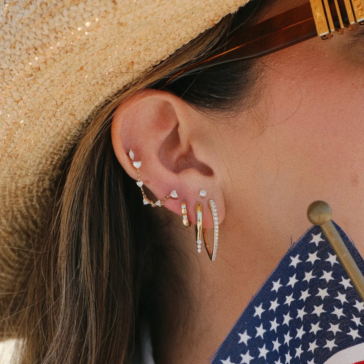 Mama Bijoux Fine Jewelry 14k yellow gold natural white diamonds