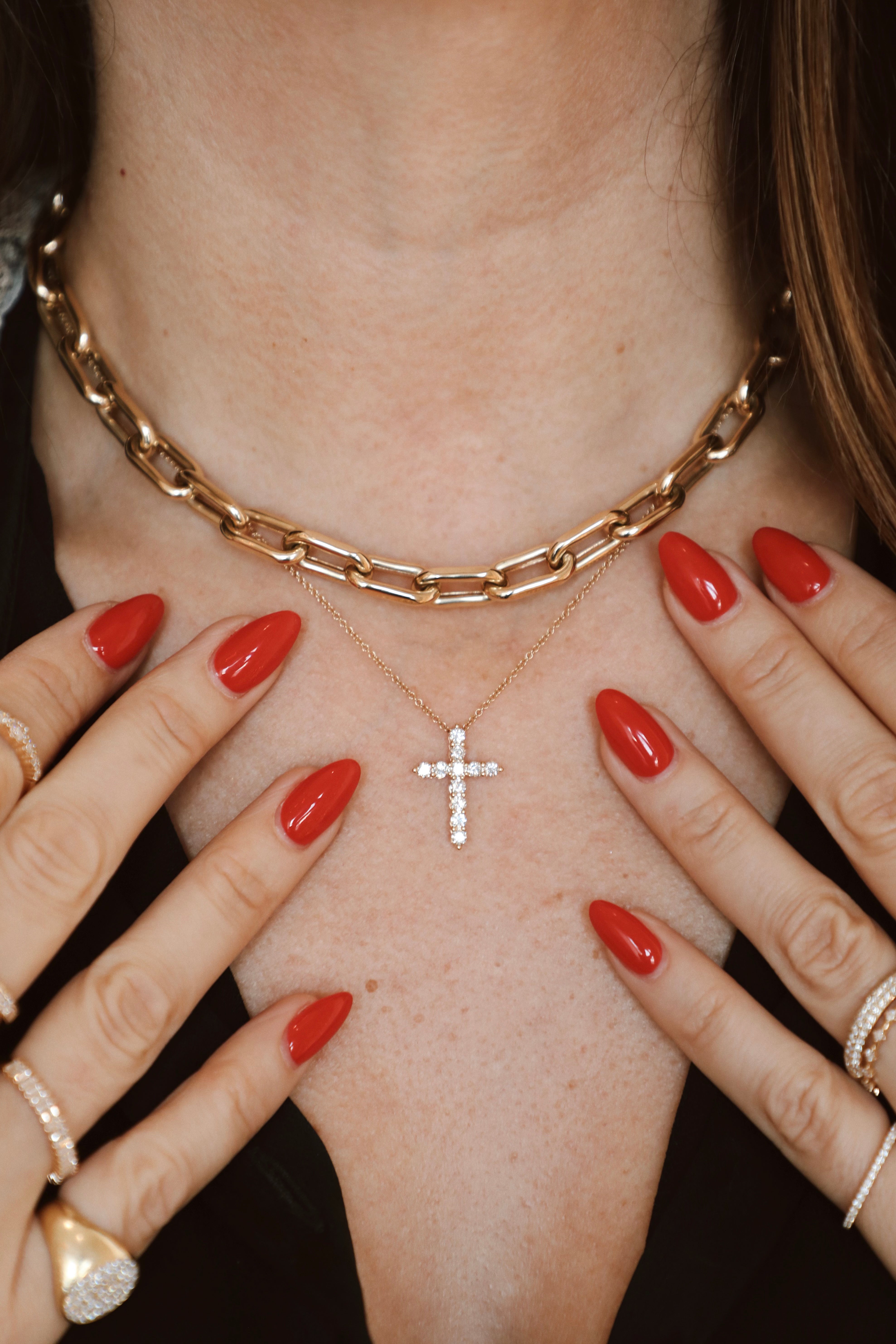 The Perfect Diamond Cross Necklace — Necklaces — Mama Bijoux fine jewelry