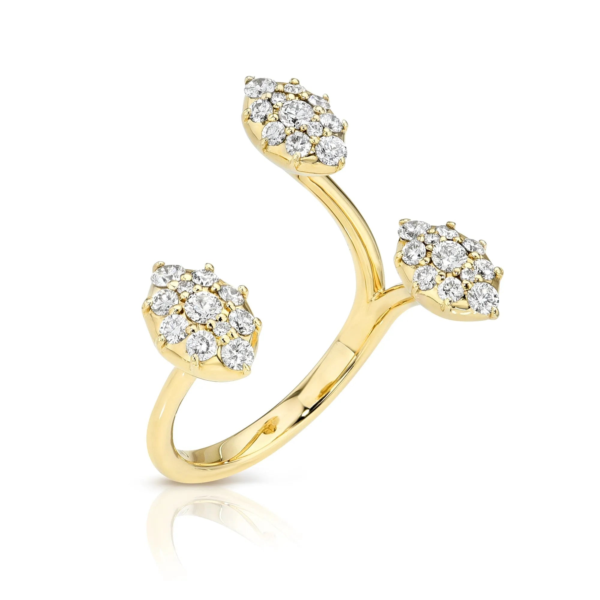 Three Cluster Diamond Floating Ring — Rings — Mama Bijoux fine jewelry