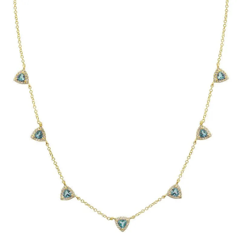 Topaz Trillion Drop Necklace — Necklaces — Mama Bijoux fine jewelry