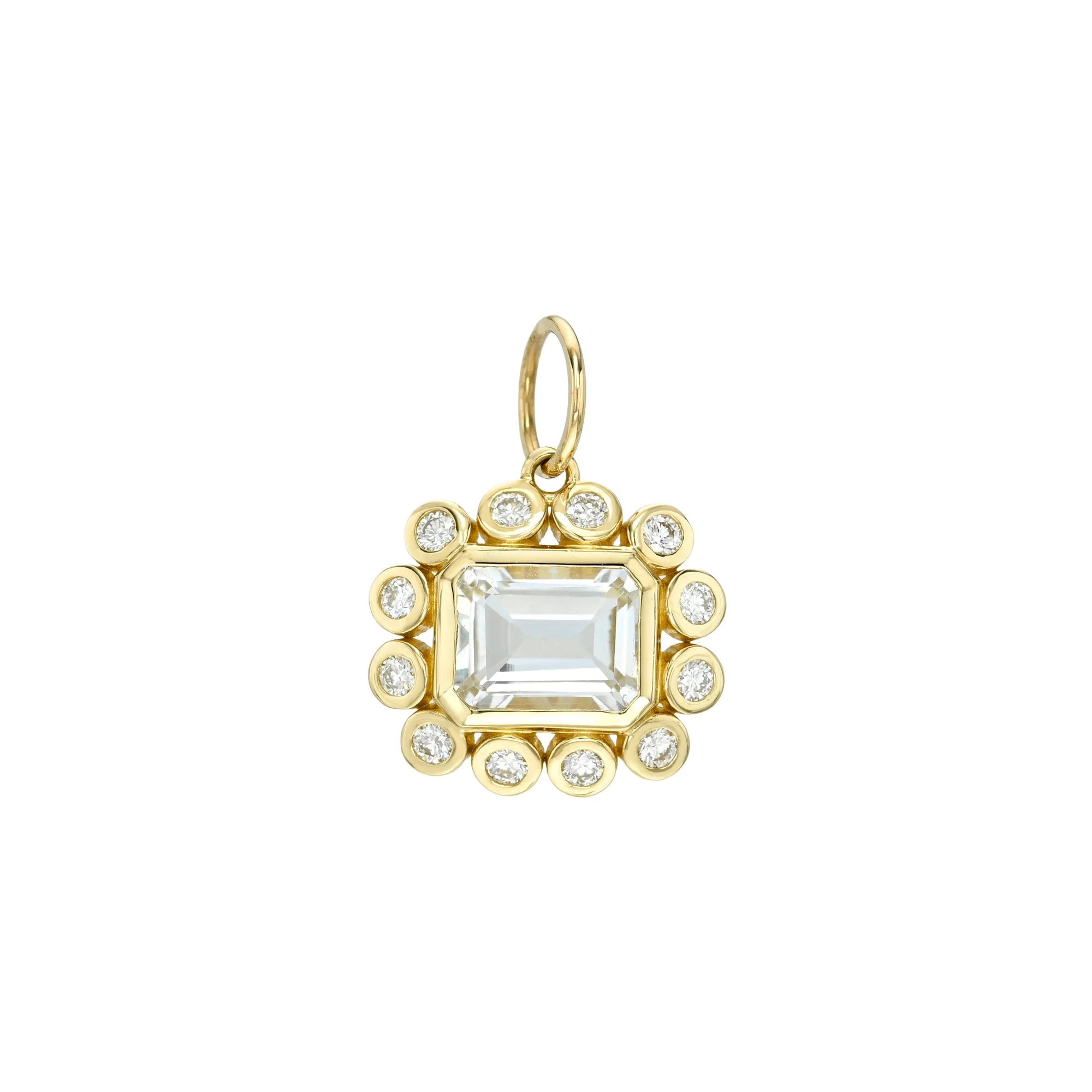 Topaz and Diamond Bezel Petals Charm-Charms & Pendants-Mama Bijoux