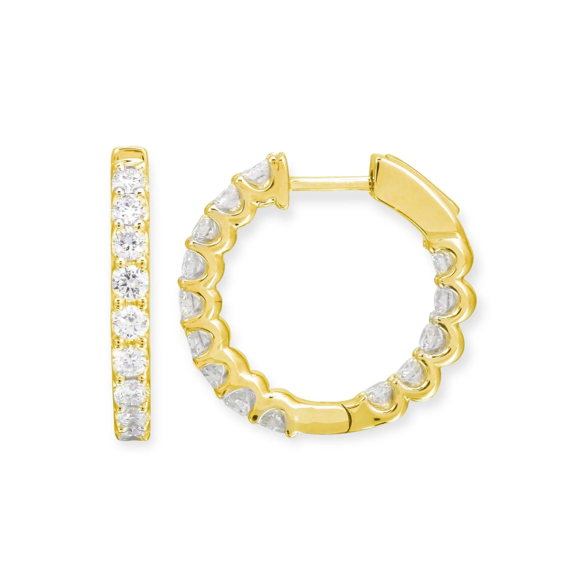 U Deserve Diamond Hoops — Mama Bijoux fine jewelry